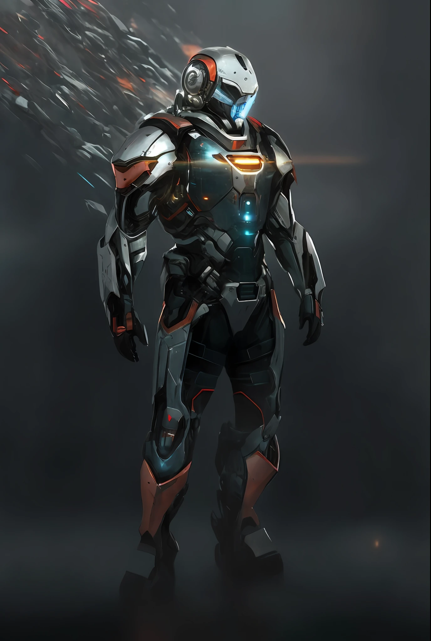 a close up of a robot with a futuristic suit on, expert high detail concept art, epic sci - fi character art, epic sci-fi character art, sci - fi suit, futuristic armor, concept armor, epic scifi character art, high detail concept art, scifi character, robot concept art, destiny concept art, sci-fi armor, sci - fi armor