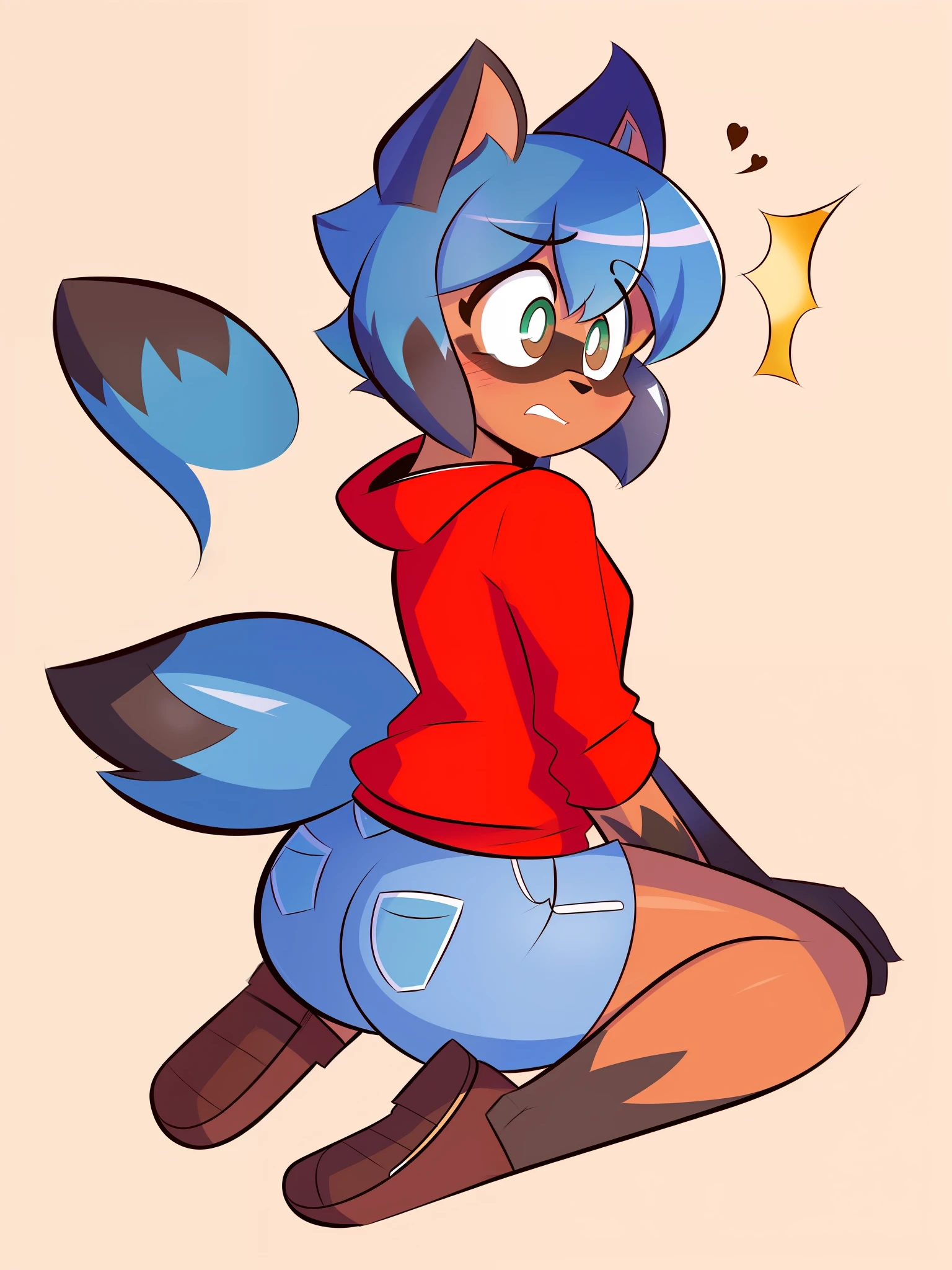 By kilinah, (coffeesoda:1.1), hioshiru, kilinah, furry, michiru kagemori, anthro, female, solo, nervous face, butt,