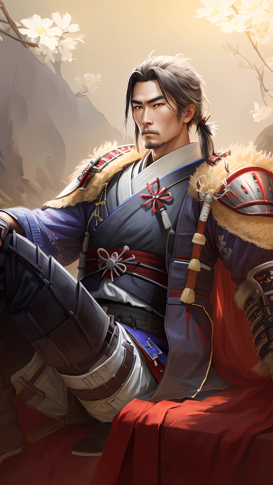 male samurai, realistic