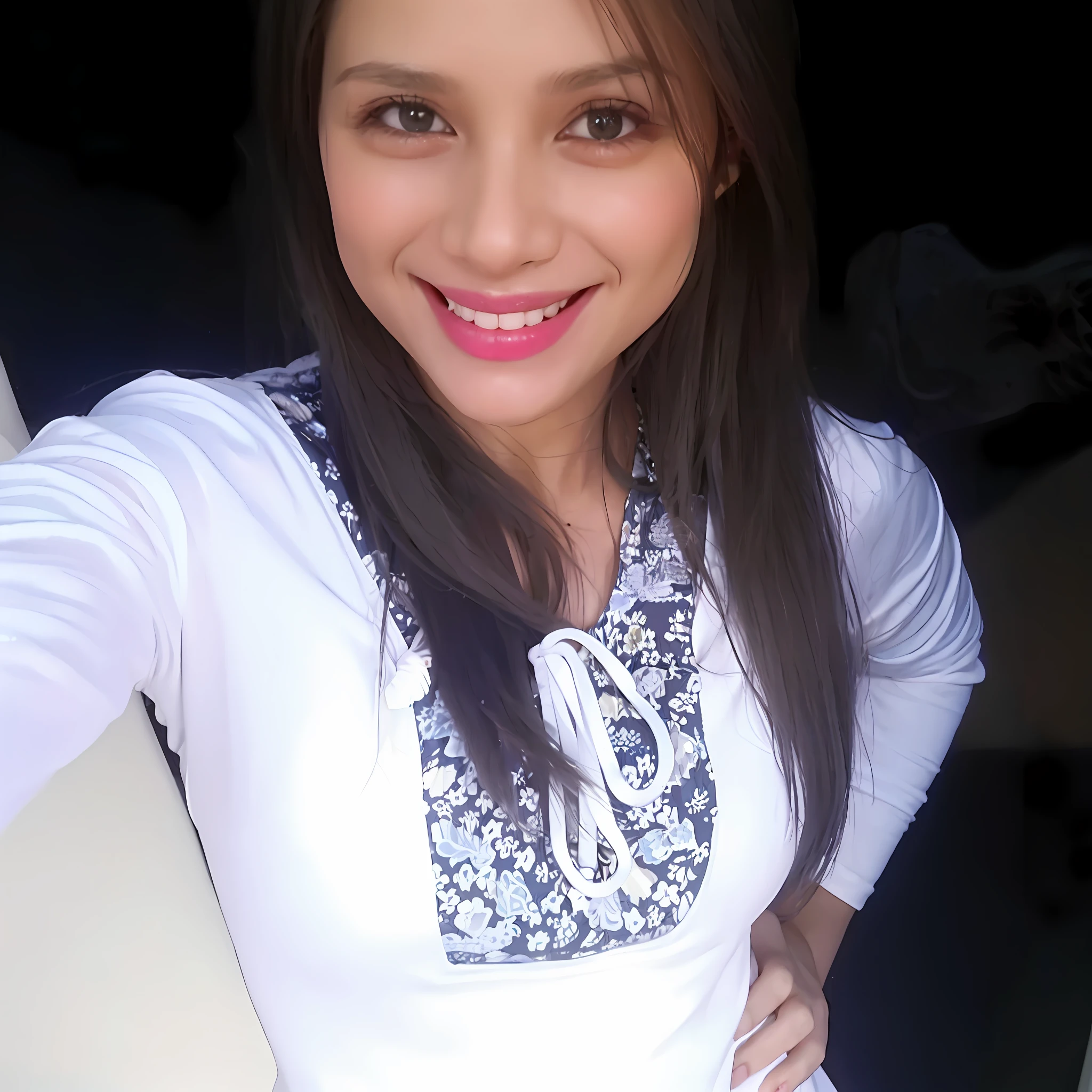 smiling woman in white shirt and blue and white top posing for a photo,IN THE BACKGROUND A PARADISIACAL BEACH WITH AN IMMENSE FOREST, ALANIS GUILLEN, WITH A BEAUTIFUL SMILE, ADRIANA DXIM, LOVELY SMILE, ABOUT 20 yo, LORENA AVAREZ, BEUTIFULL, FERNANDA SUAREZ, BEAUTIFUL SMILE, BEAUTIFUL, ABOUT 1 9 , Estefania Villegas burgos, beautiful smile