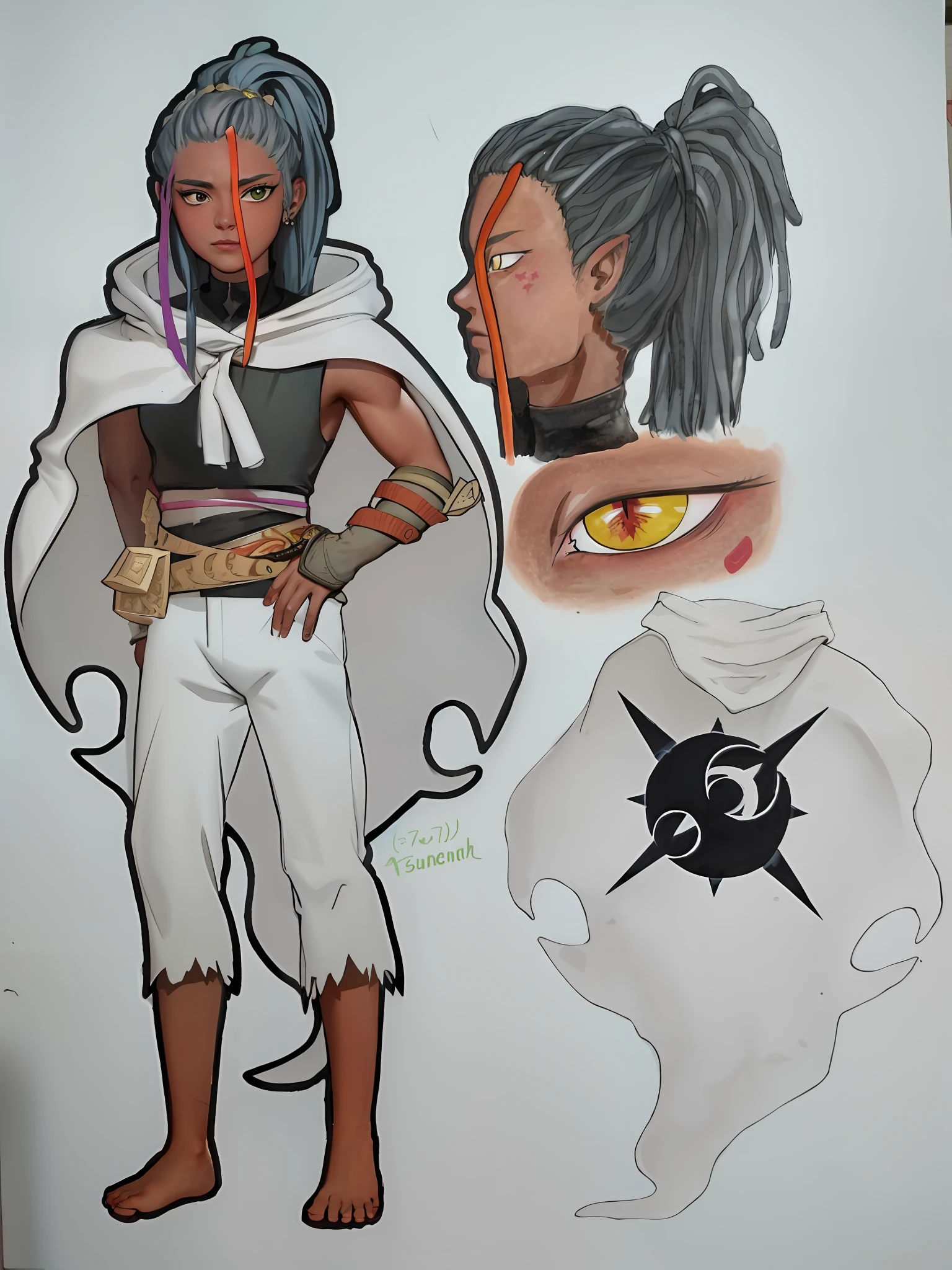 drawing of a drawing of a person with a sword and a skull, character adoptable, d&d character commission, d&d character, d & d character, dnd character, character design from d & d, d&d dark sun character art, detailed character design, character concept, as a dnd character, [ character design ], inspired in kris from deltarrune --auto --s2
