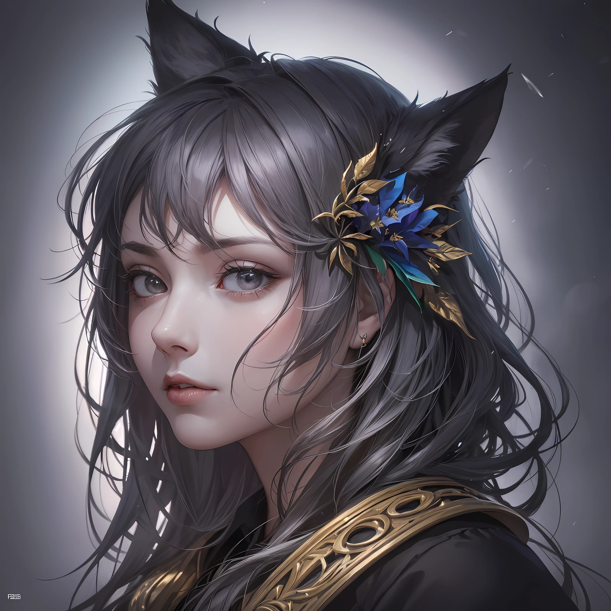 Surrealistic portrait: Create a portrait of a character by mixing realistic and surreal elements. For example, you can combine the human face with elements of animals, plants or inanimate objects.front focus), (in the dark:1.6), portrait, fantasy art, realistic photo, dynamic lighting, artstation, poster, volumetric lighting, very detailed faces, 4 k, award-winning --auto --s2