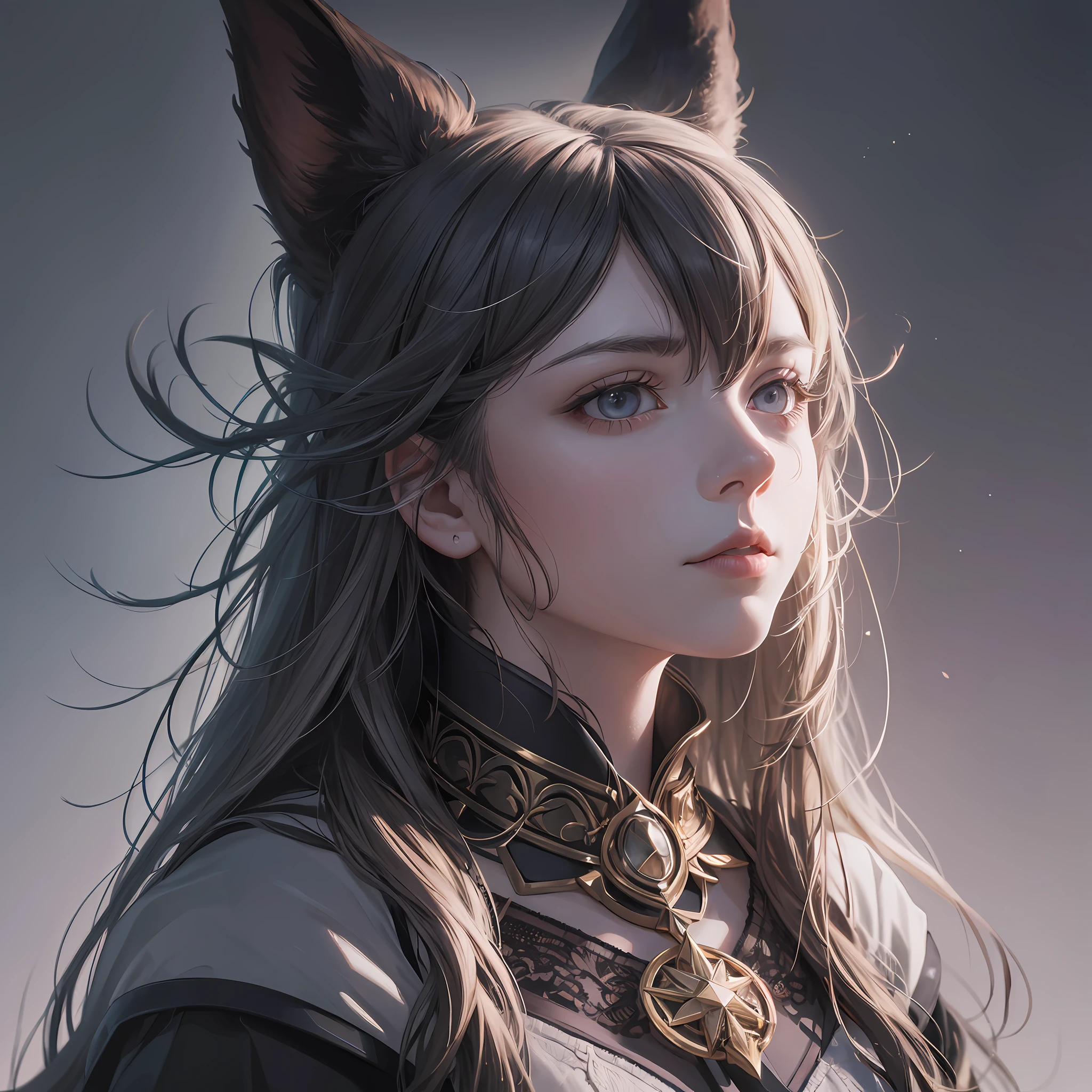 Surrealistic portrait: Create a portrait of a character by mixing realistic and surreal elements. For example, you can combine the human face with elements of animals, plants or inanimate objects.front focus), (in the dark:1.6), portrait, fantasy art, realistic photo, dynamic lighting, artstation, poster, volumetric lighting, very detailed faces, 4 k, award-winning --auto --s2