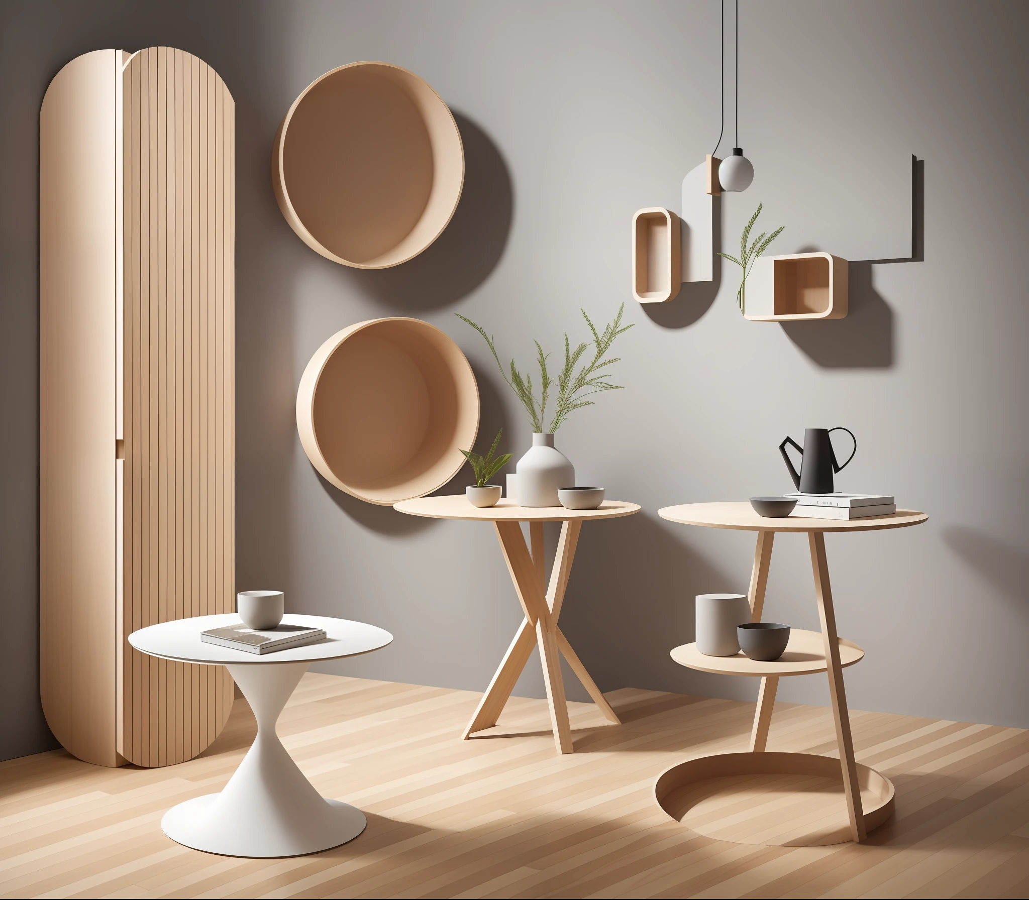 HAY is a design studio that creates innovative and unique products that combine functionality and aesthetics. Their works are not only beautiful and practical, but also playful and surprising. They challenge the conventional boundaries of design and offer new perspectives on everyday objects and furniture. Woud’s products are unlike anything you have seen before, yet they fit perfectly into your home and lifestyle. Woud is a design studio that pushes the limits of creativity and originality, while maintaining a high level of quality and balance. Showcase thier possible upcoming new tabel designs for a new resturant, there will be only one table, it can contain row material, wood and stone etc for the natural looking, size of the tabele is 180 x 100 cm, each image contains 8 new designs as a catalog,