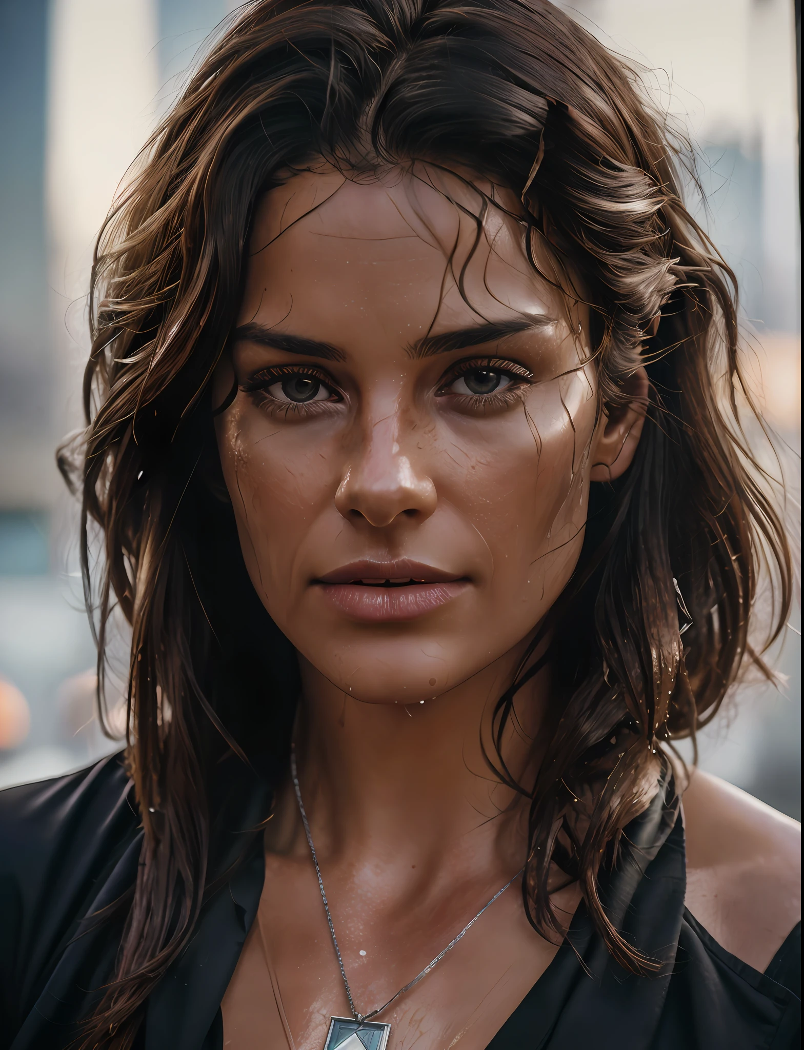 black suit, auburn, brown eyes, sporty body, messy hair, wet hair, light long hair, necklace,20 years old, male, extreme realistic, high quality, very detailed, dramatic lighting, digital art trends on Artstation 8k HD detailed realistic, detailed, skin texture, super detailed, realistic skin texture, armature, best quality, super high res, (fidelity: 1.4), high resolution, detailed, raw photo, sharp re, by lee jeffries nikon d850 film stock photograph 4 kodak portra 400 camera f1.6 lens rich colors hyper realistic lifelike texture dramatic lighting unrealengine trending on artstation cinestill 800 ,