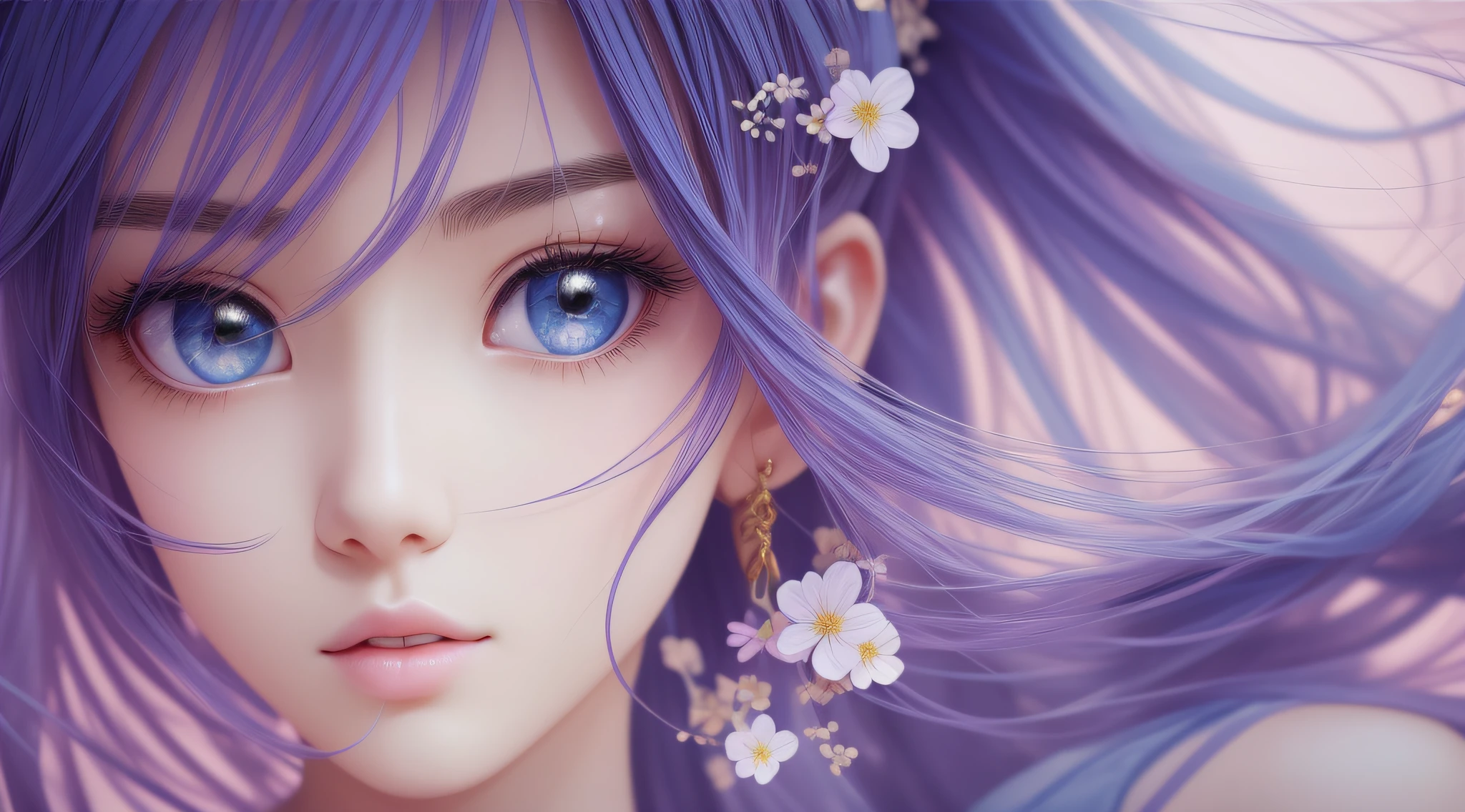 (masterpiece), (best quality), (ultra detailed),(disheveled hair),(illustration), (1girl), (Fashionable clothing), standing, Fashion model, looking at viewer, (interview), (simple background),beautiful detailed eyes, delicate beautiful face, Floating,(high saturation),(colorful splashes),colorful bubble,(shining), focus on face, ponytail, kamisato ayaka, light blue hair, bangs, hair ring, floating flowers, floating hairs, (shining), best lighting, best shadow,