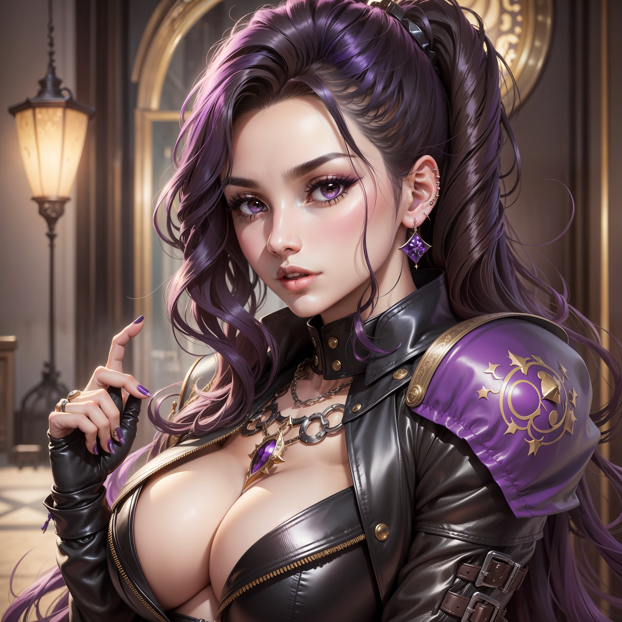 Isabella Moreno:
Height: 1,65m
Physical constitution: Curvilinear and graceful
Eyes: dark brown, deep and enigmatic
Hair: Long, black and with purple locks
Distinguishing marks: Nose piercing
Clothing: Alternative and extravagant style, with leather clothes and accessories