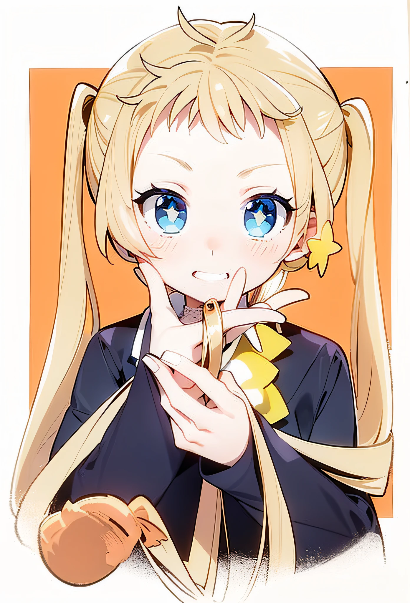 high resolution, masterpiece, Sanae Dekomori, blond hair, solo, 1girl, exterior, cut-out background, detailed eyes, ((cyan blue eyes)), 2 duvets