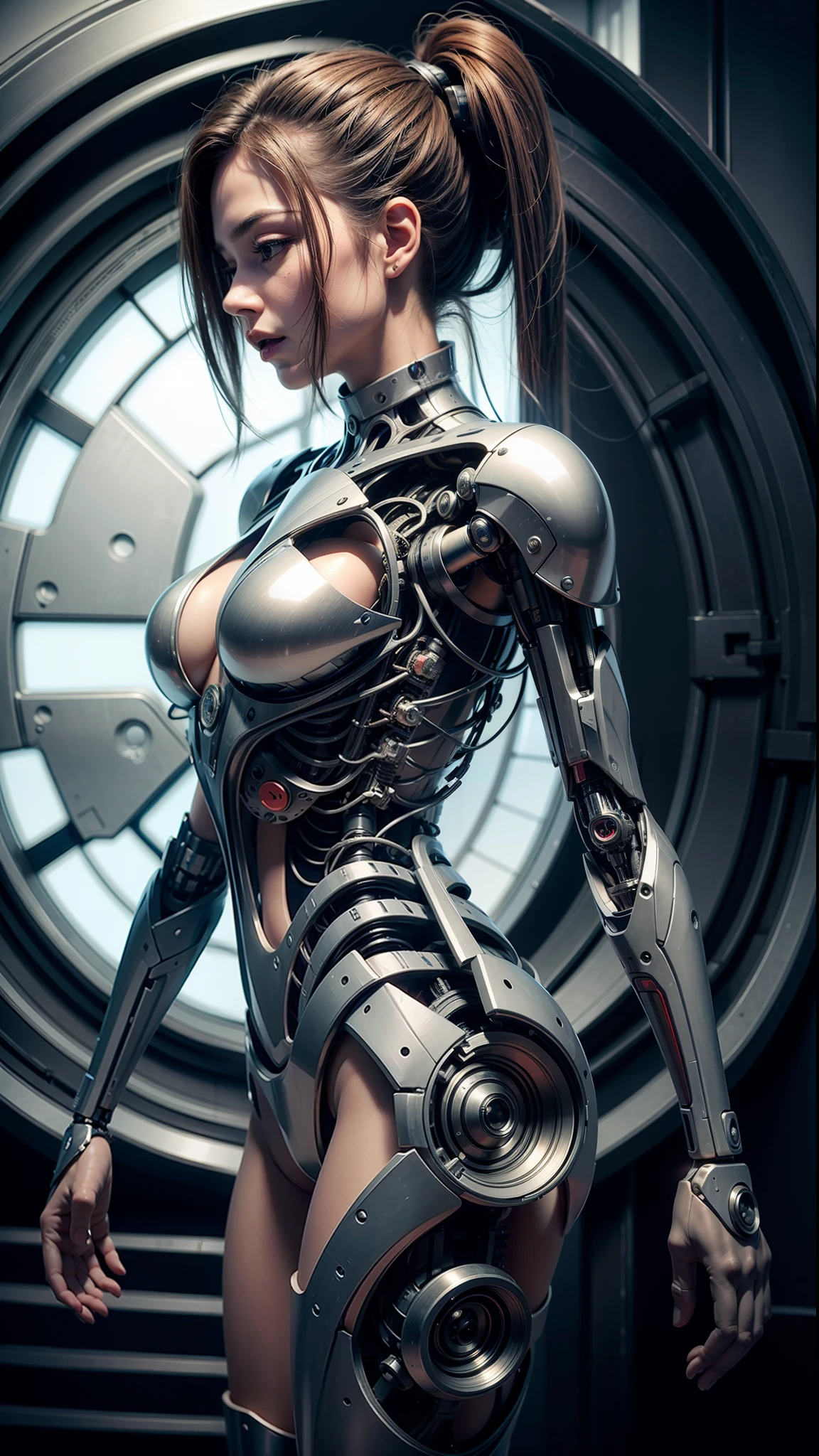 ((Best quality)), ((masterpiece)), (highly detailed:1.3),reelmech,In a future where technology has reached new frontiers, a groundbreaking innovation known as 'Real Mechanical Parts' has emerged. This revolutionary LoRa (Low Orbit Remote Access) technology enables the seamless integration of cybernetic and robotic enhancements onto a model human, resulting in astonishingly detailed and lifelike images that blur the boundaries between man and machine.Enter a world where the line between organic and synthetic beings becomes increasingly indistinguishable. The 'Real Mechanical Parts' technology allows individuals to transcend their biological limitations and embrace a new era of enhanced capabilities. Whether it's the precision and strength of robotic limbs, the computational power of cybernetic implants, or the sensory enhancements that bridge the gap between human and machine, these mechanical augmentations offer unprecedented possibilities.As society grapples with the ethical implications and societal impact of this groundbreaking technology, a myriad of stories unfold. The narrative delves into the personal journeys of those who choose to undergo the transformation, exploring their motivations, aspirations, and the profound consequences of merging with technology. The images produced through 'Real Mechanical Parts' capture the intricate details and nuances of these cybernetic enhancements, depicting a fusion of human and machine that challenges traditional notions of identity and existence.Beyond the personal stories, larger themes emerge within this world. Questions arise about the accessibility and affordability of such transformative technology, the divide between those who embrace augmentation and those who remain purely human, and the ever-present debate on the ethical boundaries of human-machine integration. The society depicted in this world grapples with the profound implications of 'Real Mechanical Parts' as it reshapes the fabric of everyday life.In the m
