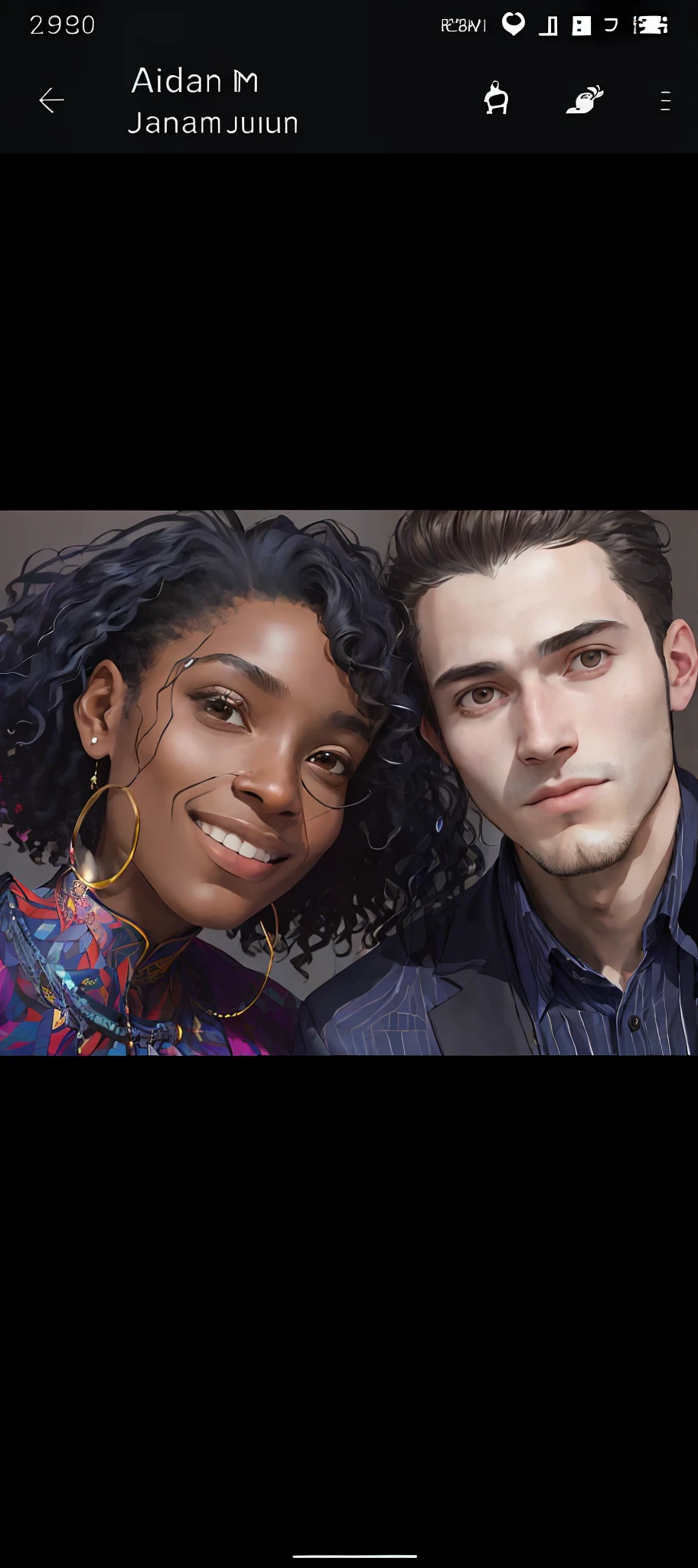 there is a man and woman taking a selfie together, high quality portrait, profile picture, aida muluneh, profile pic, by Dan Frazier, by Aneurin Jones, happy couple, by Jason Benjamin, by Andrée Ruellan, humans of new york style, arian mark, jordan lamarre - wan, diverse eyes!, large friendly eyes, beautiful people