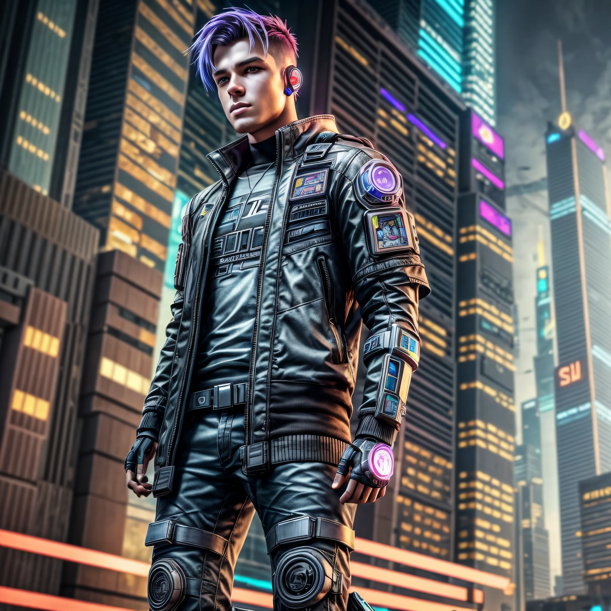 atmospheric view, realistic cyberpunk boys futuristic --auto --s2