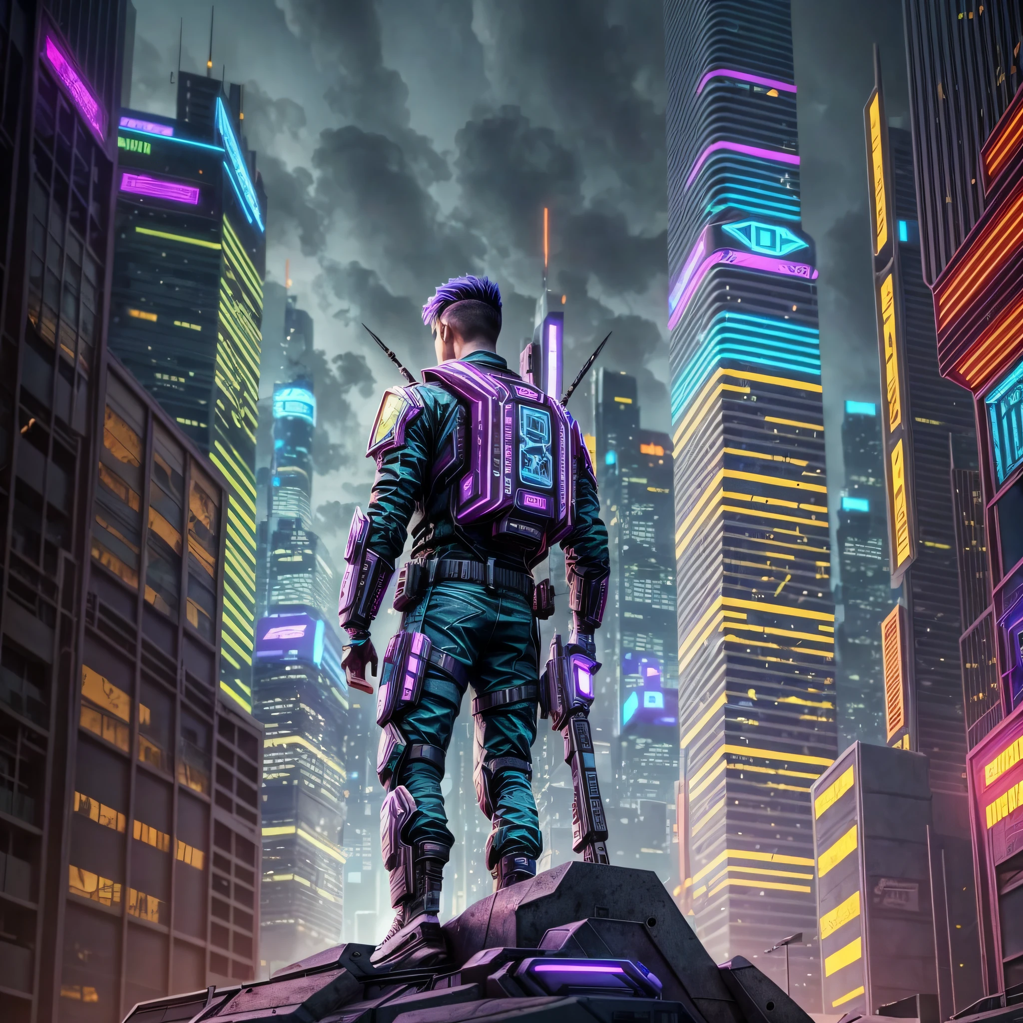 atmospheric view, realistic cyberpunk boys futuristic --auto --s2