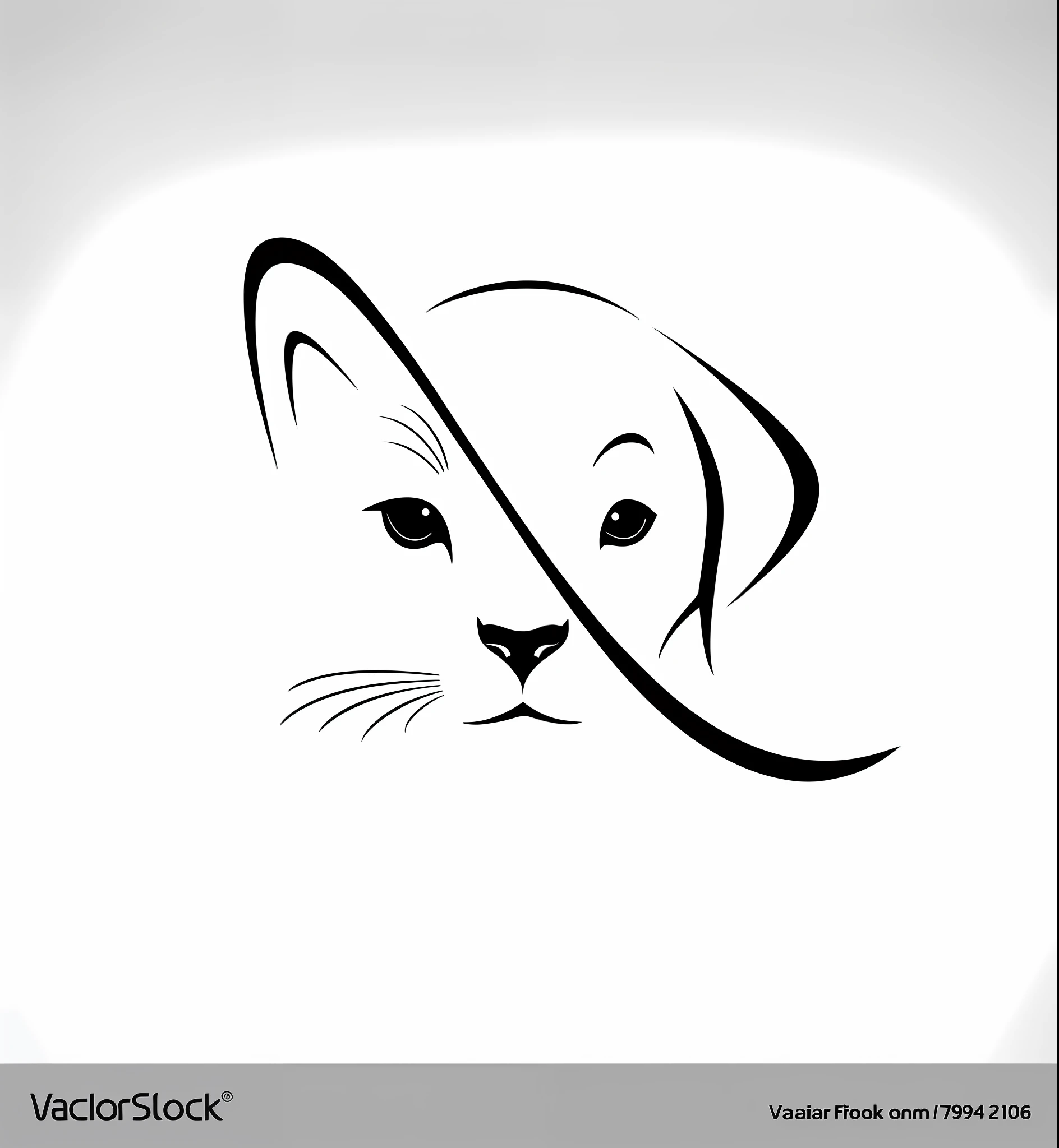 a cat and dog face logo design template, cat design, cat theme logo, pets, pet animal, best on adobe stock, minimalist logo without text, 1024x1024, femme, logo of a cat field clinic, animal, logo without text, by Gavin Hamilton, with a white background, by Ivan Ranger, without text