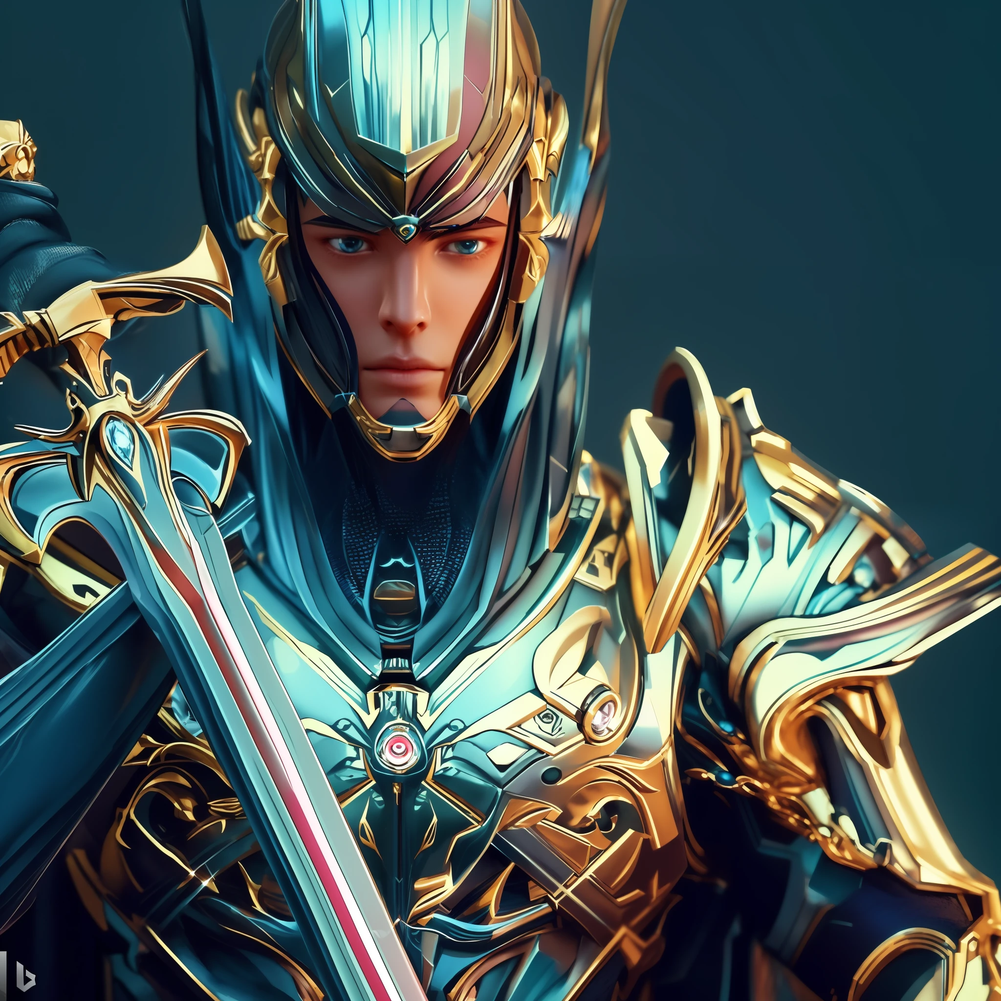 a close up of a person with a sword and armor, hyperdetailed fantasy character, unreal engine render saint seiya, epic exquisite character art, epic fantasy digital art style, 3 d render character art 8 k, detailed fantasy digital art, digital fantasy character, stunning character art, ultra detailed game art, detailed digital 2d fantasy art, trending in cgsociety