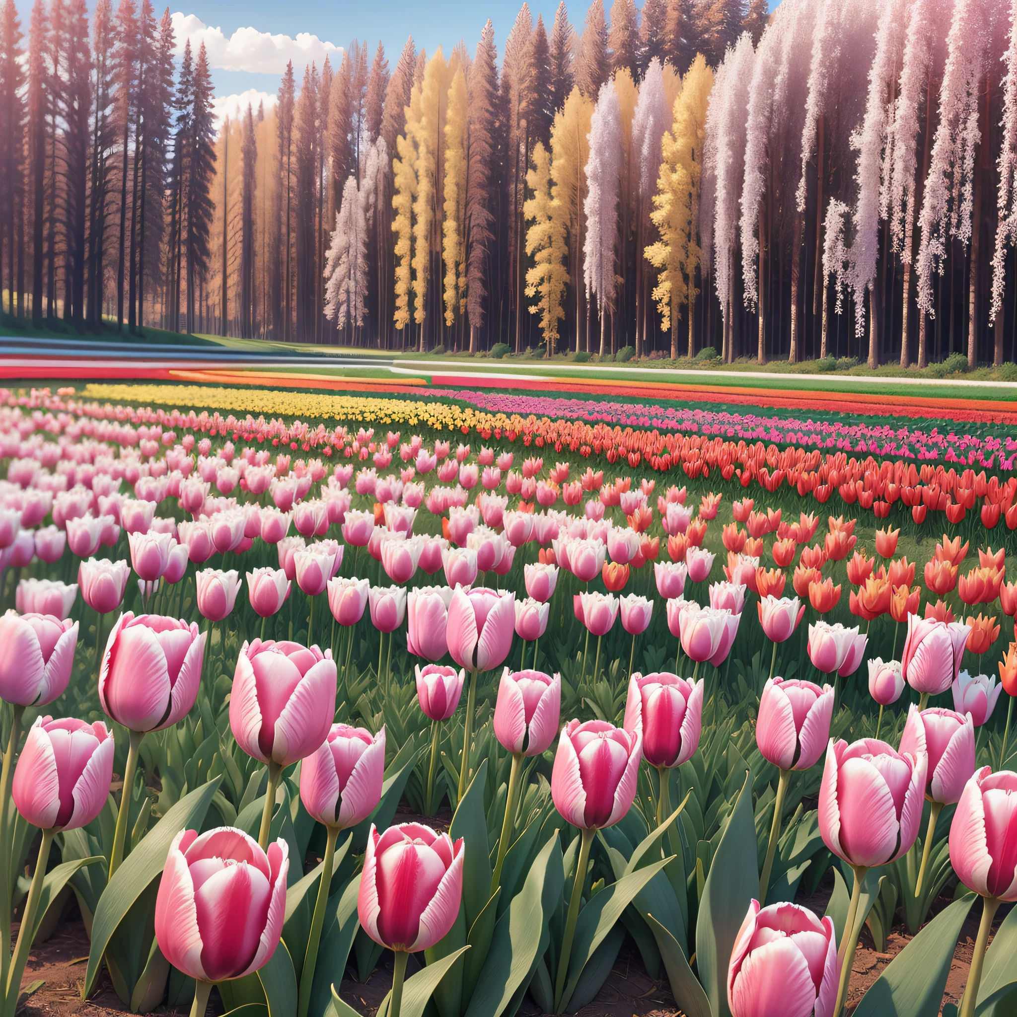 vibrant tulip fields --auto --s2