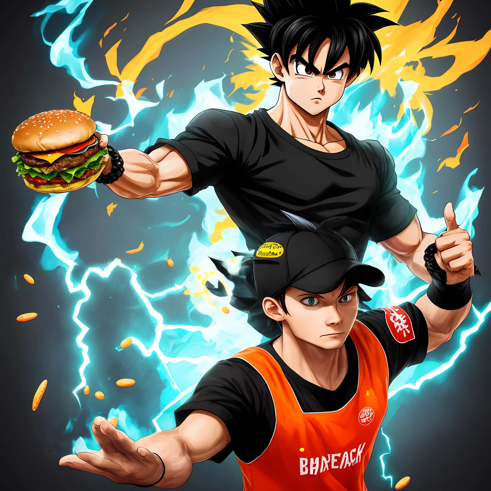 Hamburger, black, energy