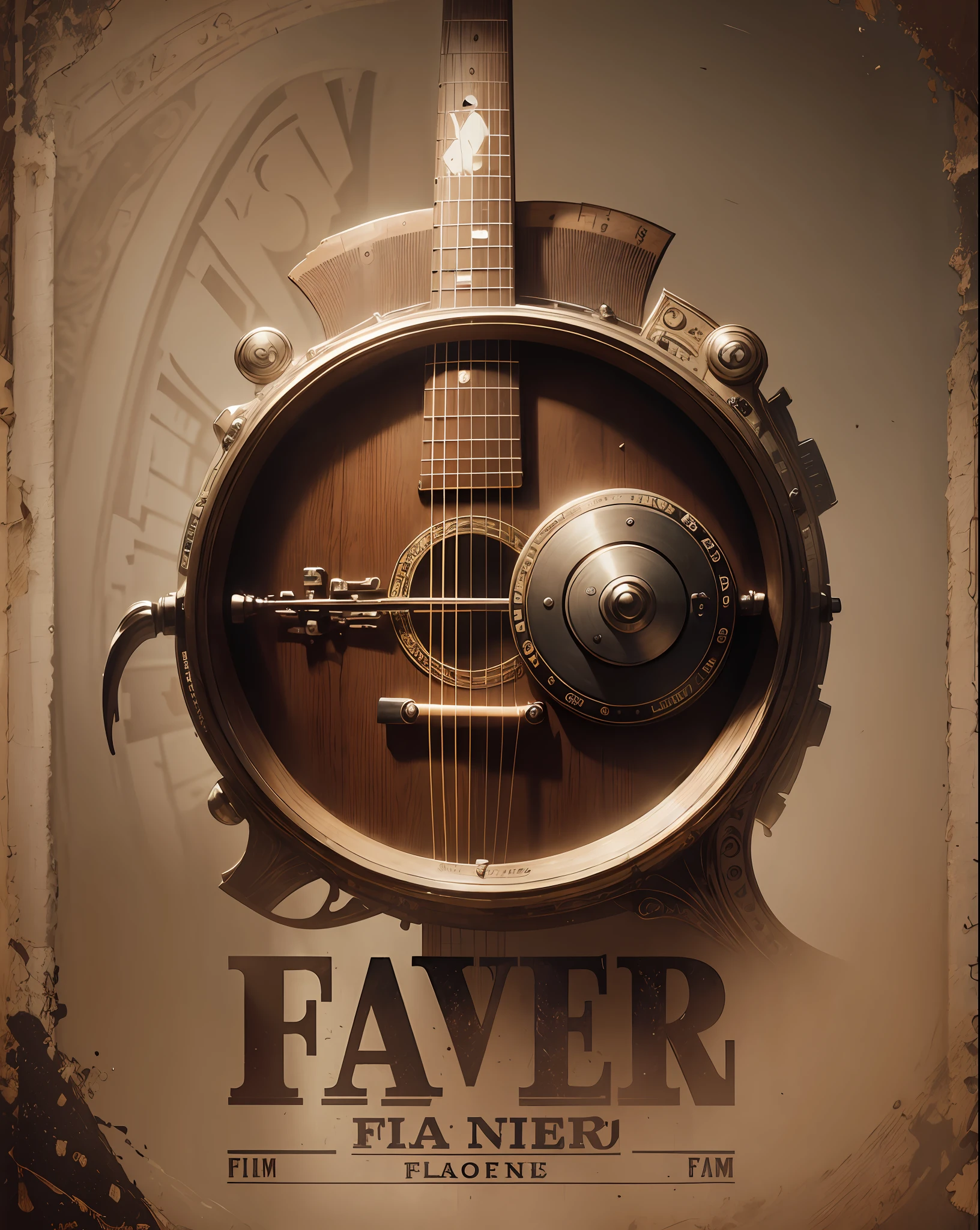 Flayer Film Music School, Vintage Style, Digital Art, Realistic, Intricate Details, 16K, --auto --s2