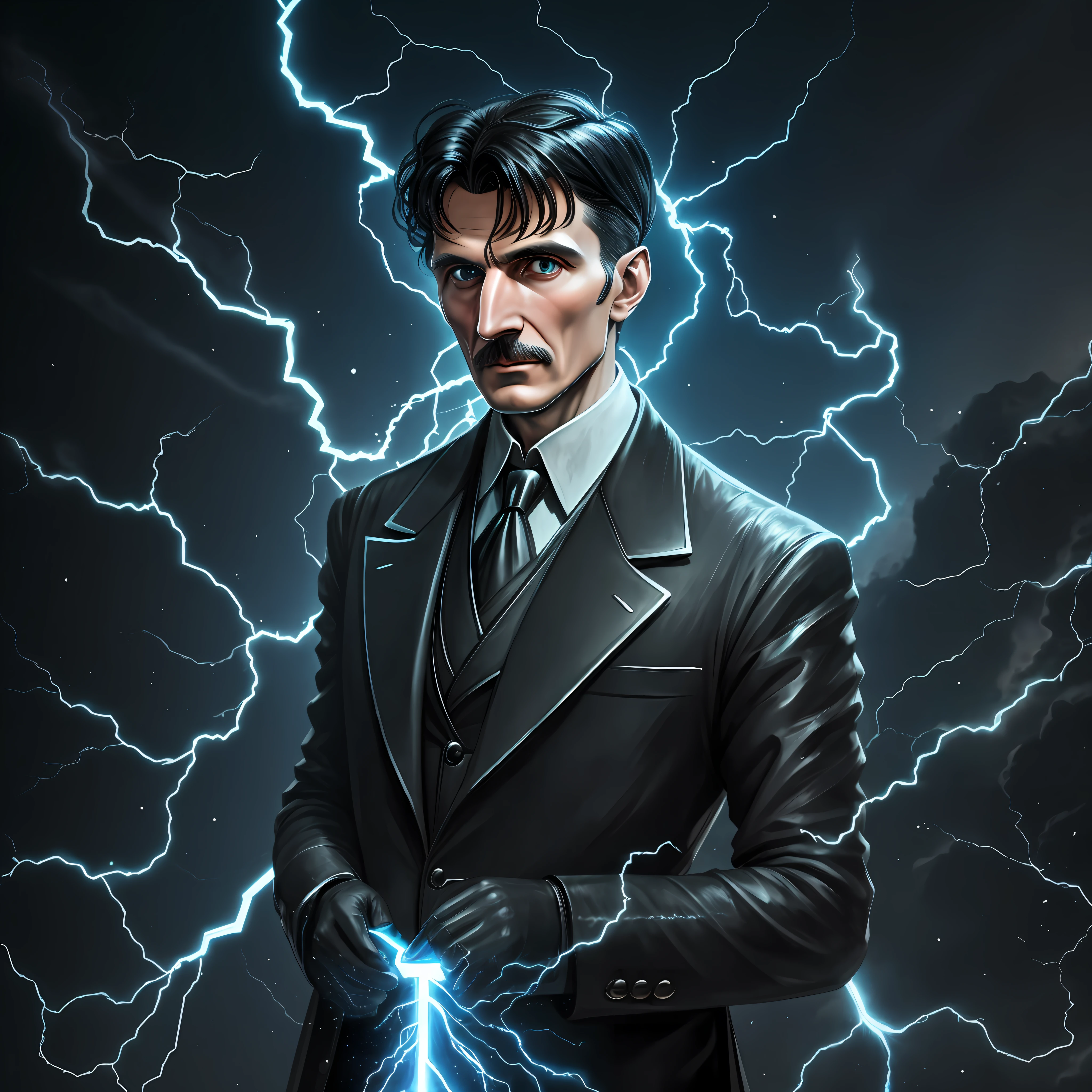 Nikola Tesla, retro teslapunkai, valvepunk, scientist, lightning