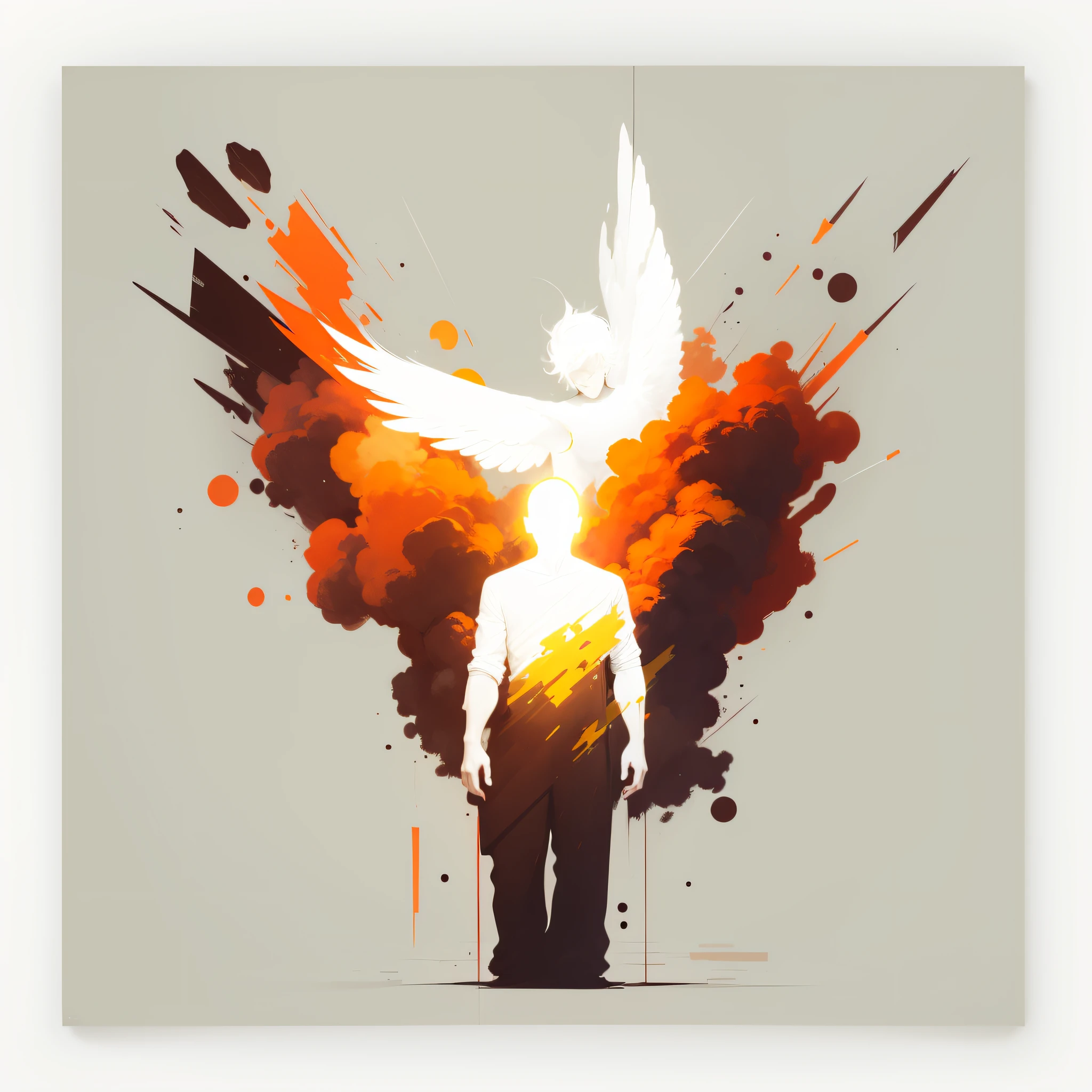 Man being enveloped by the Holy Spirit HOLY, MINIMALIST, TWO-DIMENSIONAL --auto --s2