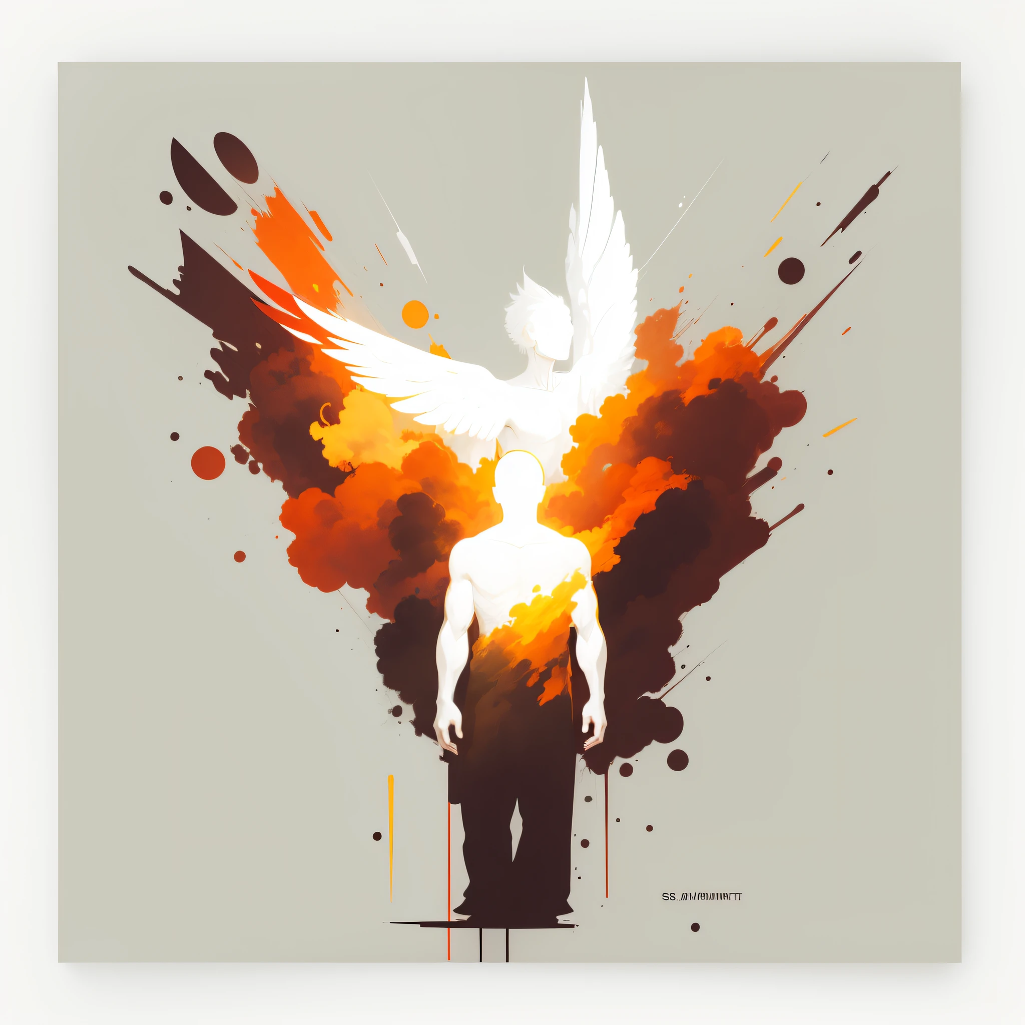 Man being enveloped by the Holy Spirit HOLY, MINIMALIST, TWO-DIMENSIONAL --auto --s2