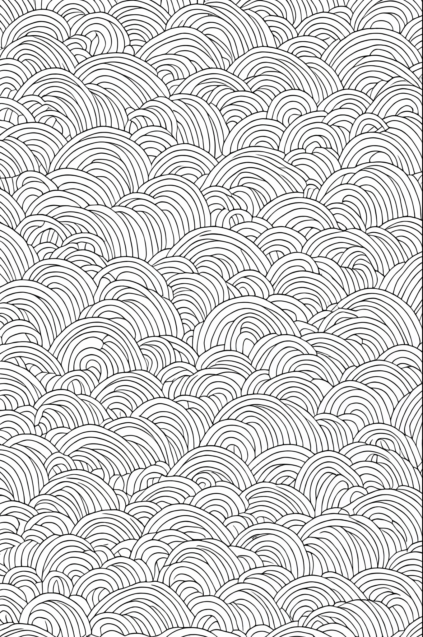 Adult coloring page, Okinawa Waves