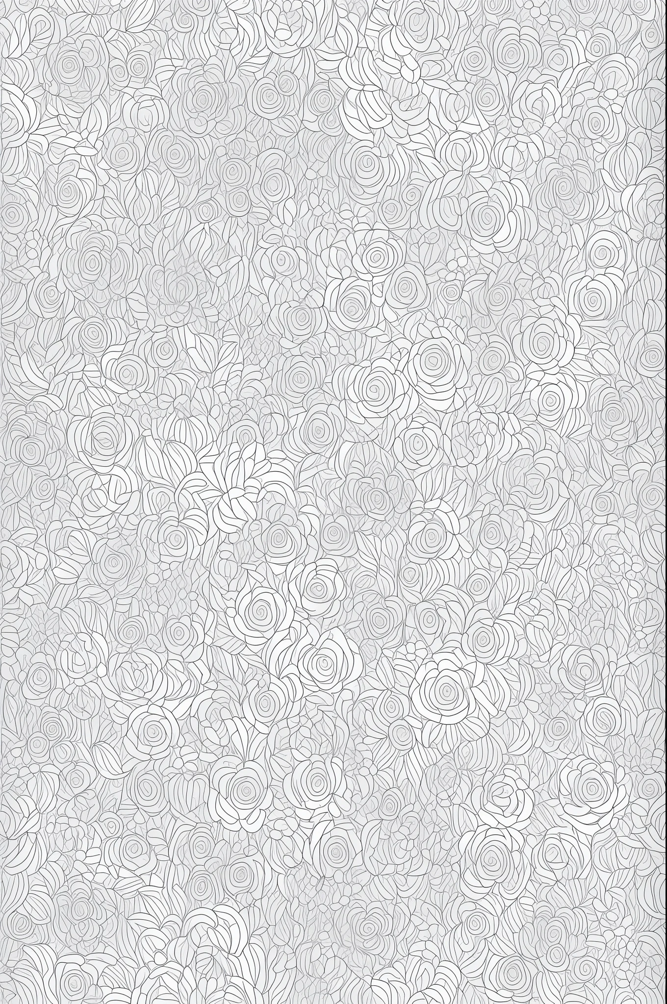 coloring page for adults, flowers, pattern