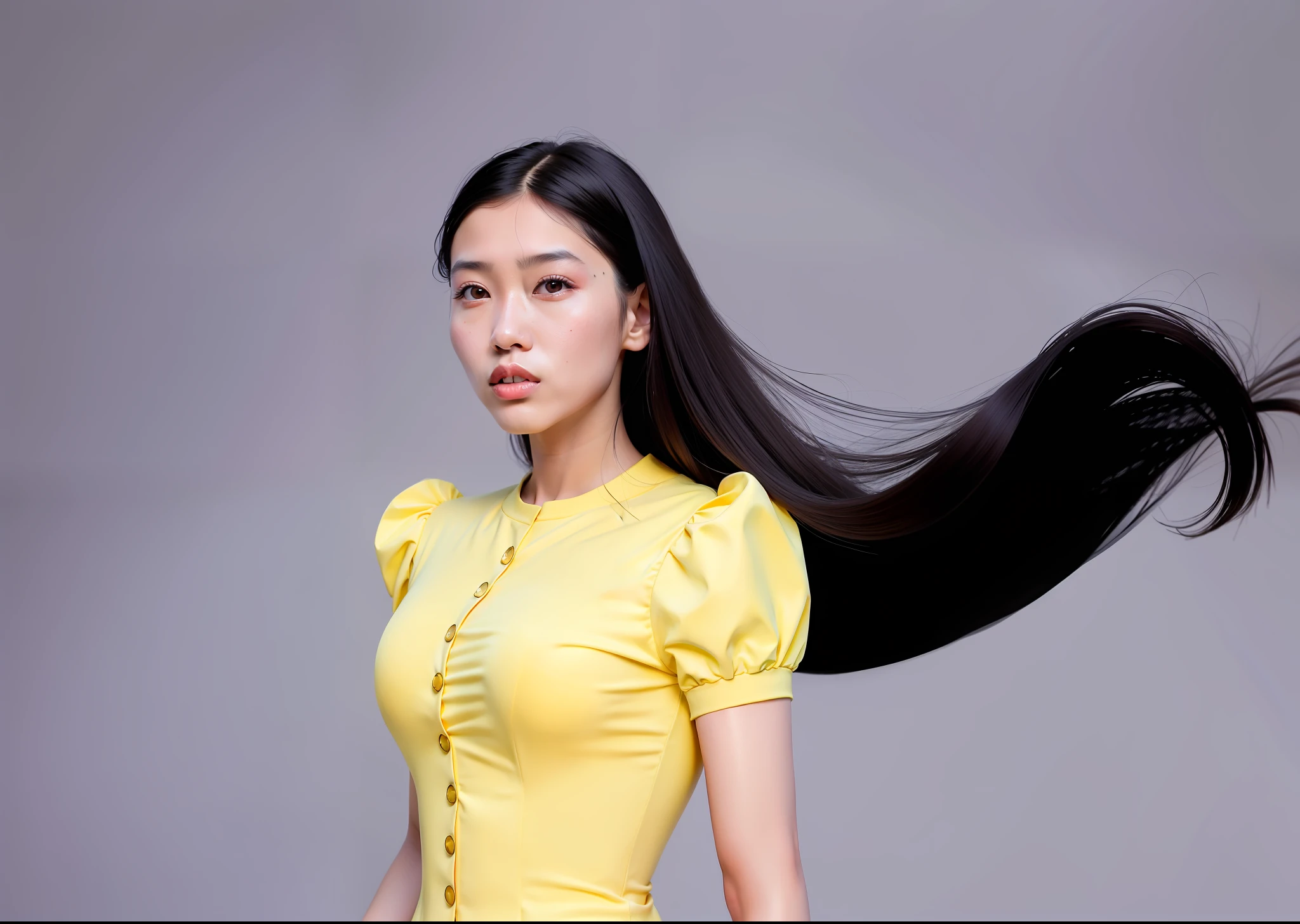 araffe woman with long black hair in a yellow dress, with long hair, asian girl with long hair, li zixin, smooth hair, head and shoulders photography, floating long hair, mai anh tran, girl with super long hair, straight hairstyle, cindy avelino, female with long black hair, sha xi, long hair girl, wenfei ye