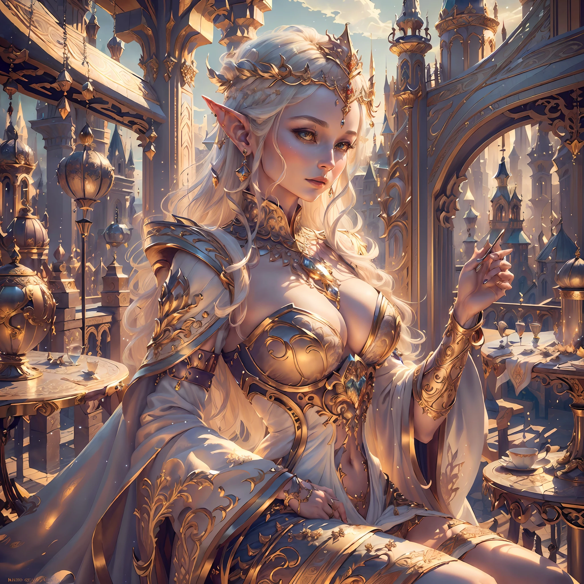 (((masterpiece)), IvoryGoldAI city at night, isometric, 3D rendering, very high definition, high detail, 8k, cinematic lighting, ultra high resolution, best quality, there is a woman sitting on a chair in the city, a beautiful fantasy queen, ((a beautiful fantasy queen)), Karol Bak UHD, beautiful elf with gorgeous robes, detailed fantasy digital art, beautiful fantasy art, detailed fantasy art, Very beautiful fantasy art, goddess. Extremely high detail, fantasy woman, beautiful and elegant elf queen, beautiful fantasy art portrait, real portrait, real three-dimensional,