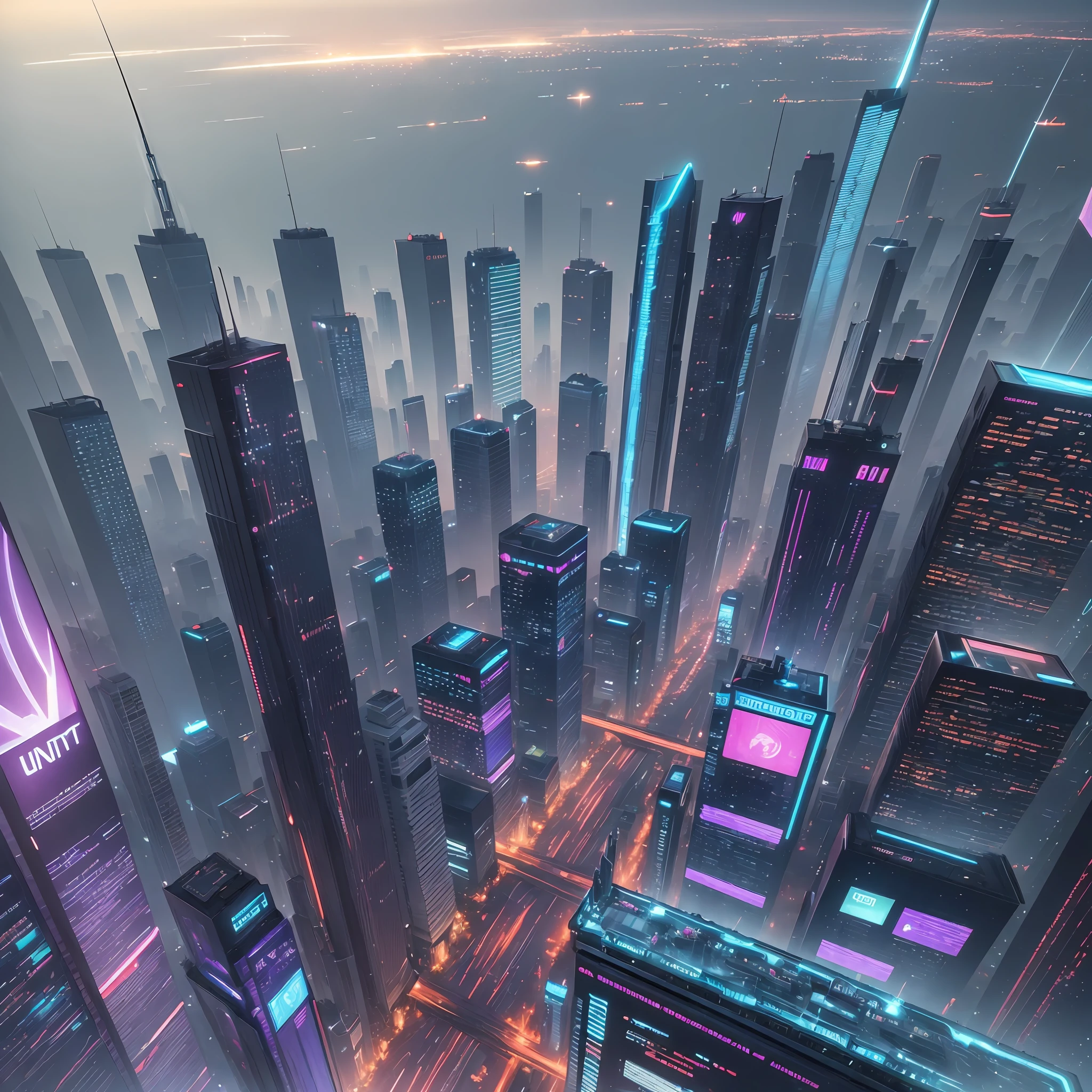 (((Masterpiece))), best quality, ultra-detailed CG unity 8k wallpaper, cyber city, tokyo, big future city --auto --s2