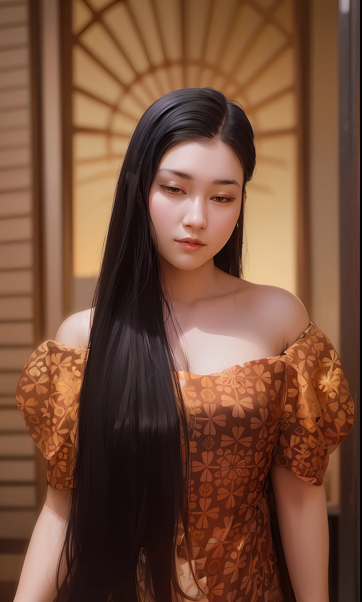 there is a woman with long hair standing in front of a wall, with long hair, asian girl with long hair, long hair centred, with long dark hair, nivanh chanthara, shoulder long hair, long hair girl, straight hairstyle, long hairstyle, waist long hair, long haircut, girl with long hair, appealing long hair, medium long hair