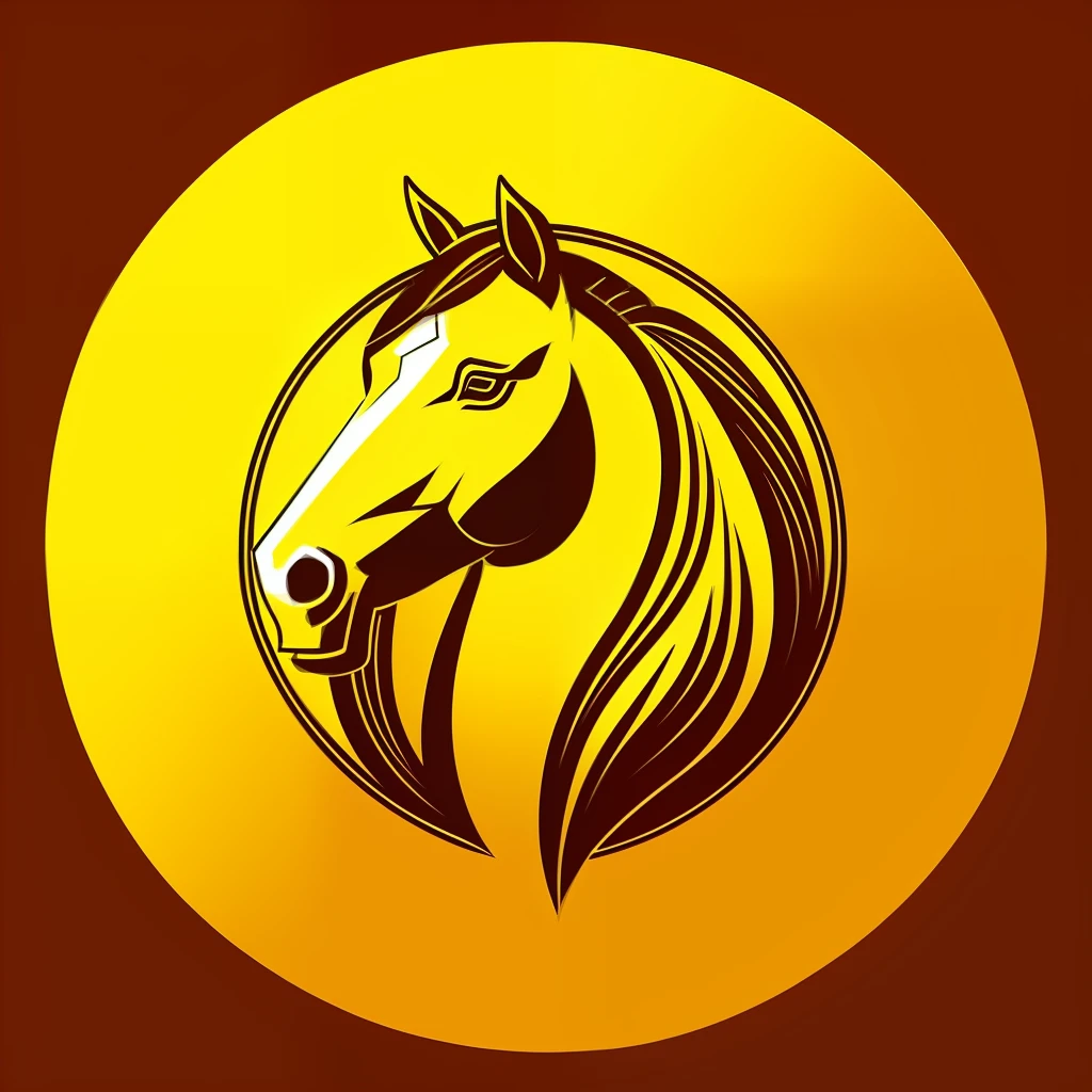The logo is a round image with a golden background. In the center of the logo is a drawing of a quarter-mile horse with the word PGQ
, with a lighter golden mane and bright brown eyes. The front of the Horse is The letters PGQ