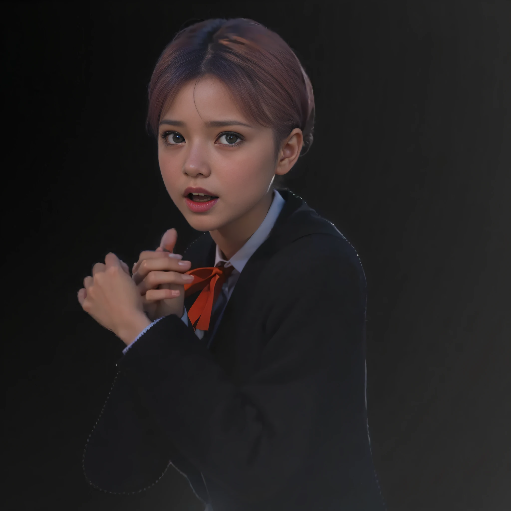 (16 years old, face full of fear)) (8K, top quality, masterpiece: 1.2), (very surprised look, eyes wide open in surprise, black eyes, very frightened), (realistic, photorealistic: 1.37), ultra detail, top quality, ultra high resolution, professional lighting, photon mapping, radiosity, physically based rendering, movie lighting, cellar clothes, depth of field, focusing, sun rays, good composition , (Bokeh: 1.2), One Girl, (Full Body), (Beautiful Japan Woman), Beautiful Eyes, Pose, Constriction, Whitening Skin, Black Hair, Empty Hair, Long Hair Fluttering in the Wind, (Urzan-6500: 1.2) Mix 4, Hick Body, (Painful Face, Crying Face))