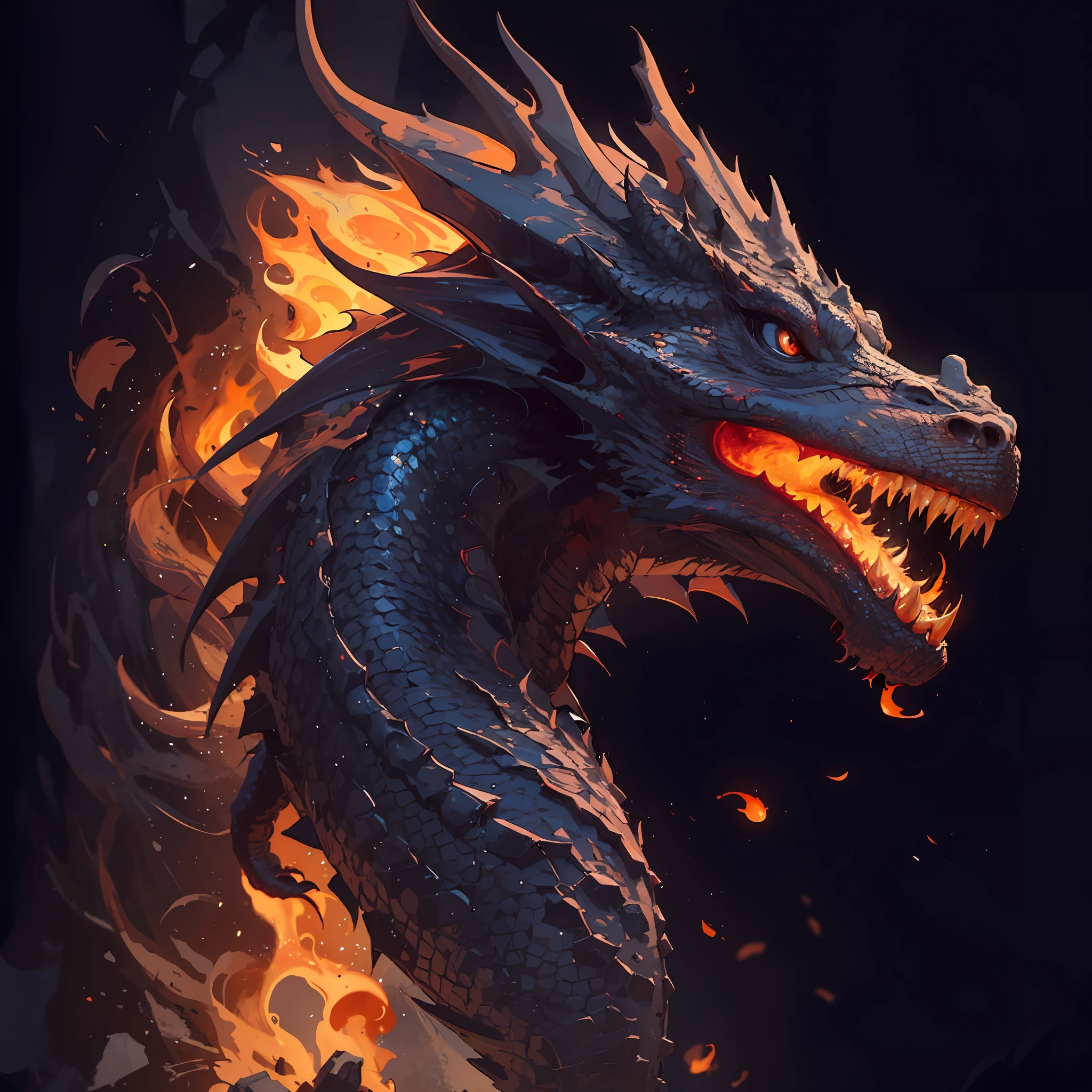 a close up of a dragon with fire coming out of its mouth, dragon breathing fire, dragon art, ''dragon breathing fire, fire dragon, fire breathing dragon, dragon portrait, firebreathing dragon, by Adam Marczyński, portrait of a dragon, fire flaming dragon serpent, epic dragon, dragon face, dragon with scars, dragon blowing fire above, drogon