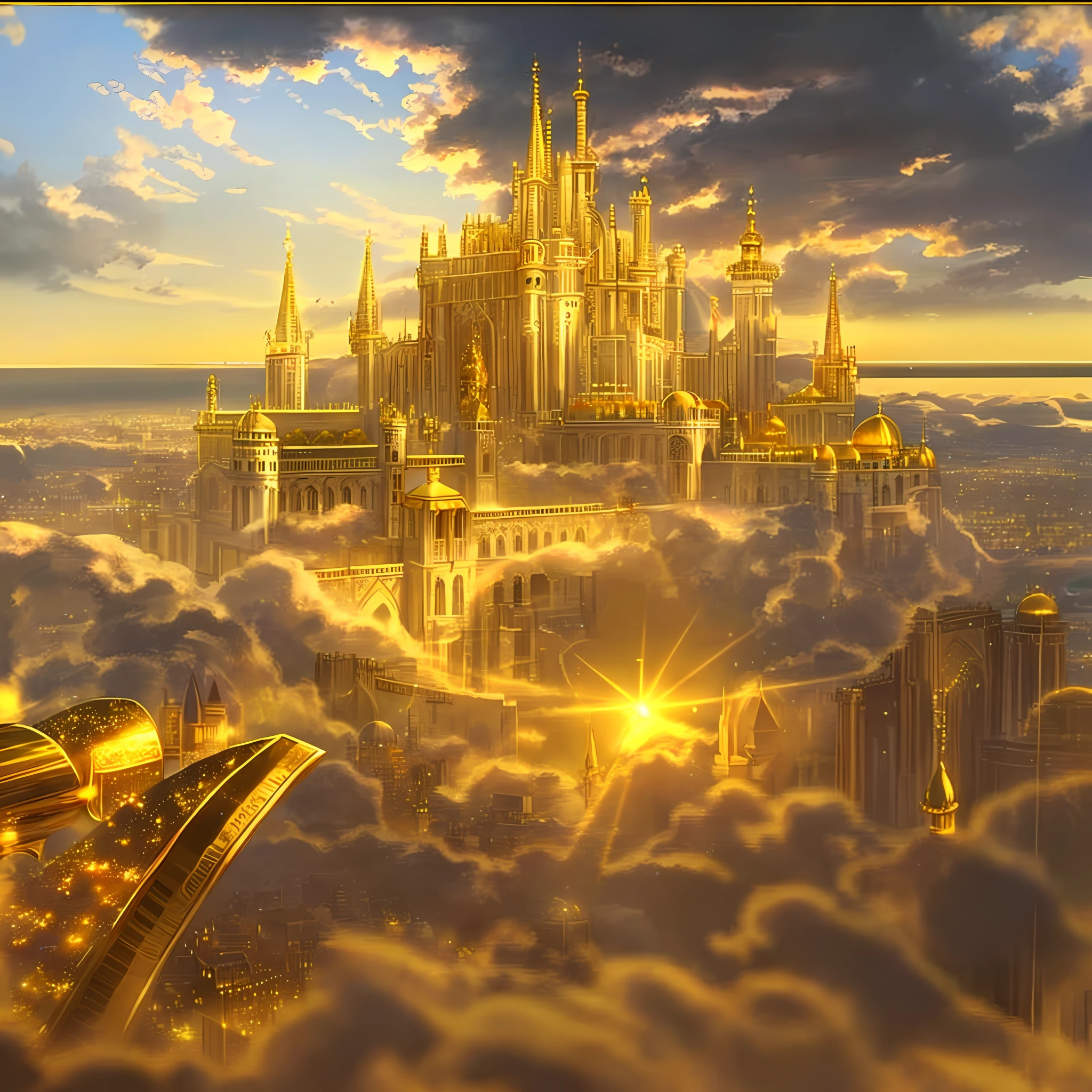 On the horizon, a kingdom bathed in pure gold, with a great city surrounded by golden walls.