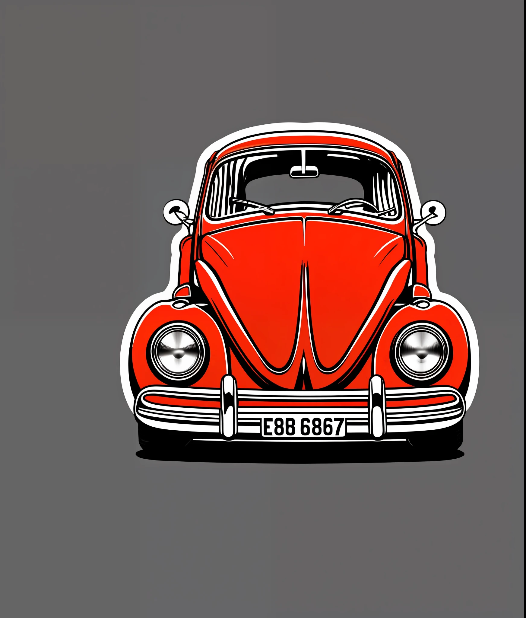 Beetle car, colorful, vintage style, (T-shirt design), realistic volumetric masterpiece light