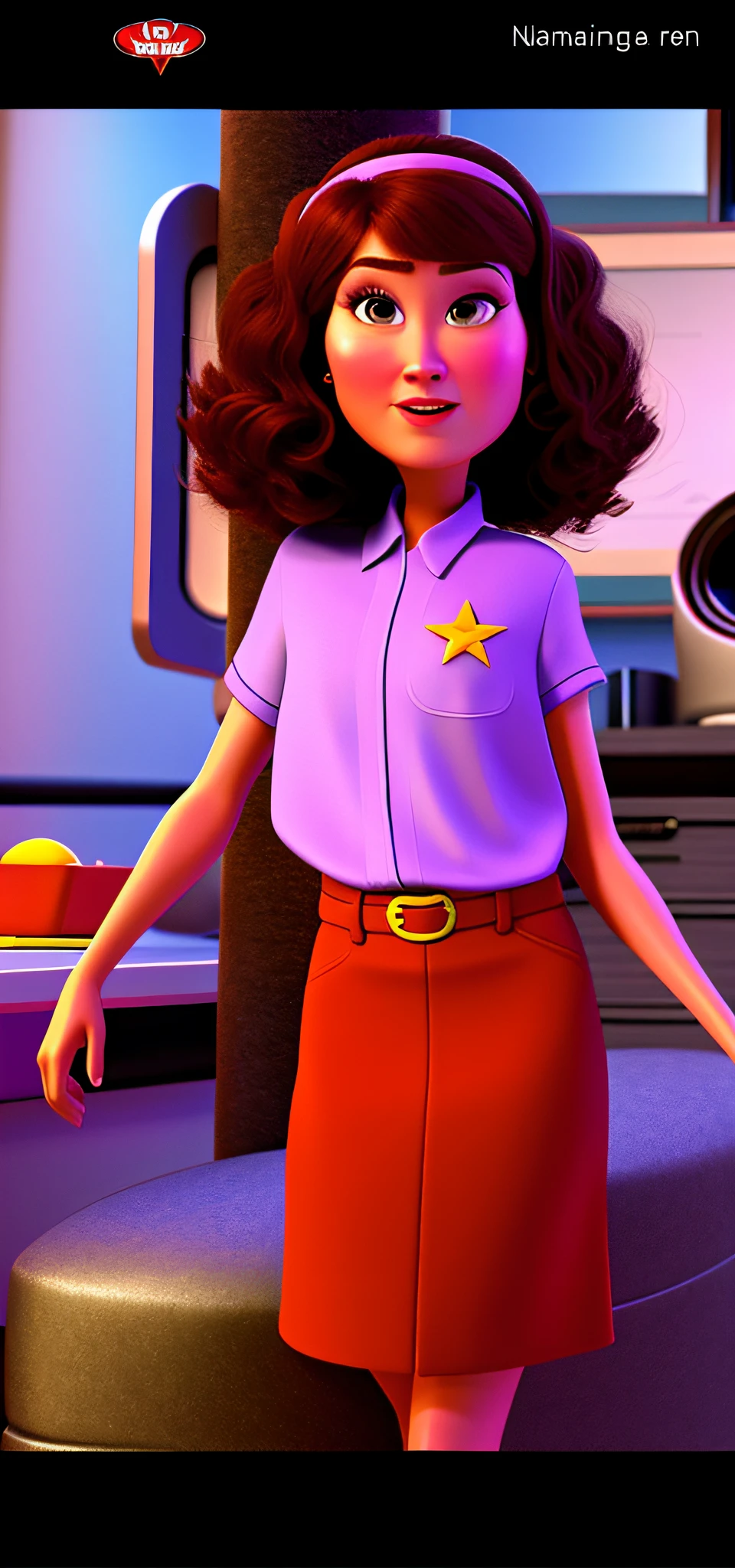 Woman as Pixar character