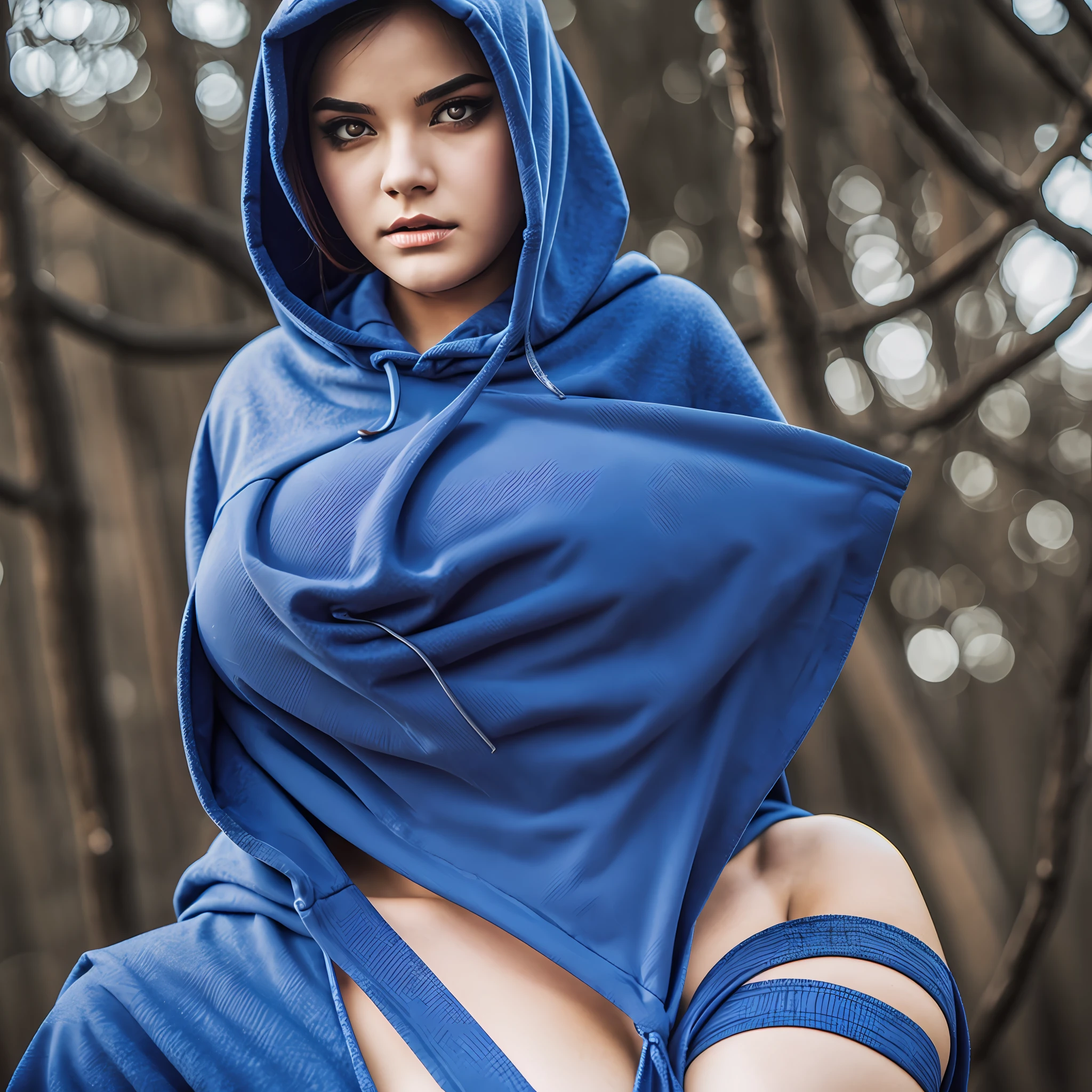 1 demon woman, sadistic, hood, hell, blue fire, 18 years old, big breasts. --auto --s2