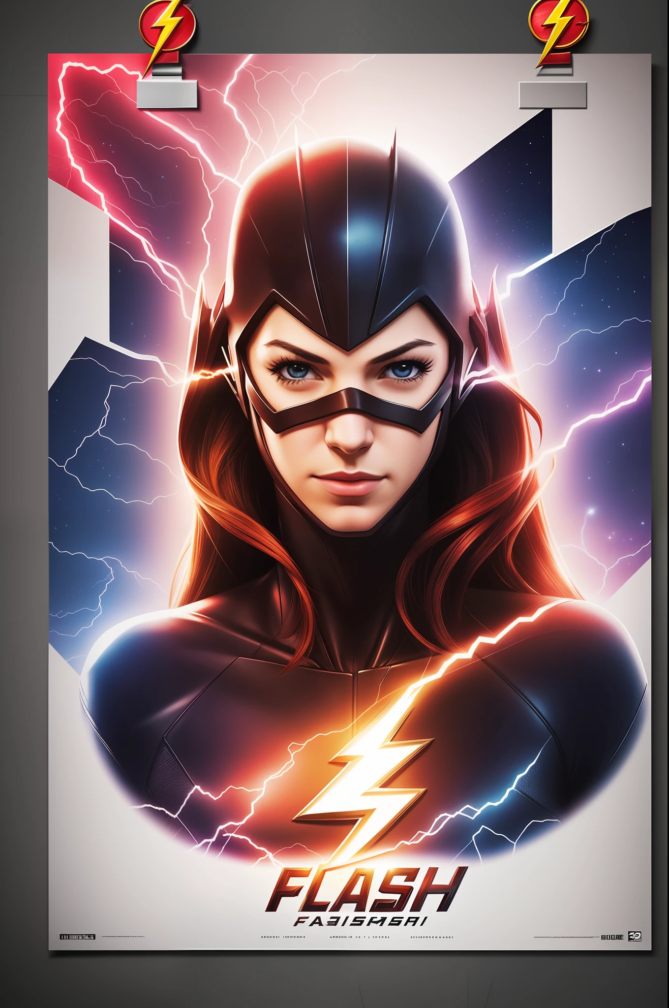 create a very realistic poster for the release of The Flash movies, include the characters: Batman, Flash and Supergirl, 64k, cinematic, hiperealistic, dark Illuminatiation, Fujifilm TP3, ultra resolution, high definition, detailed, --auto --s2