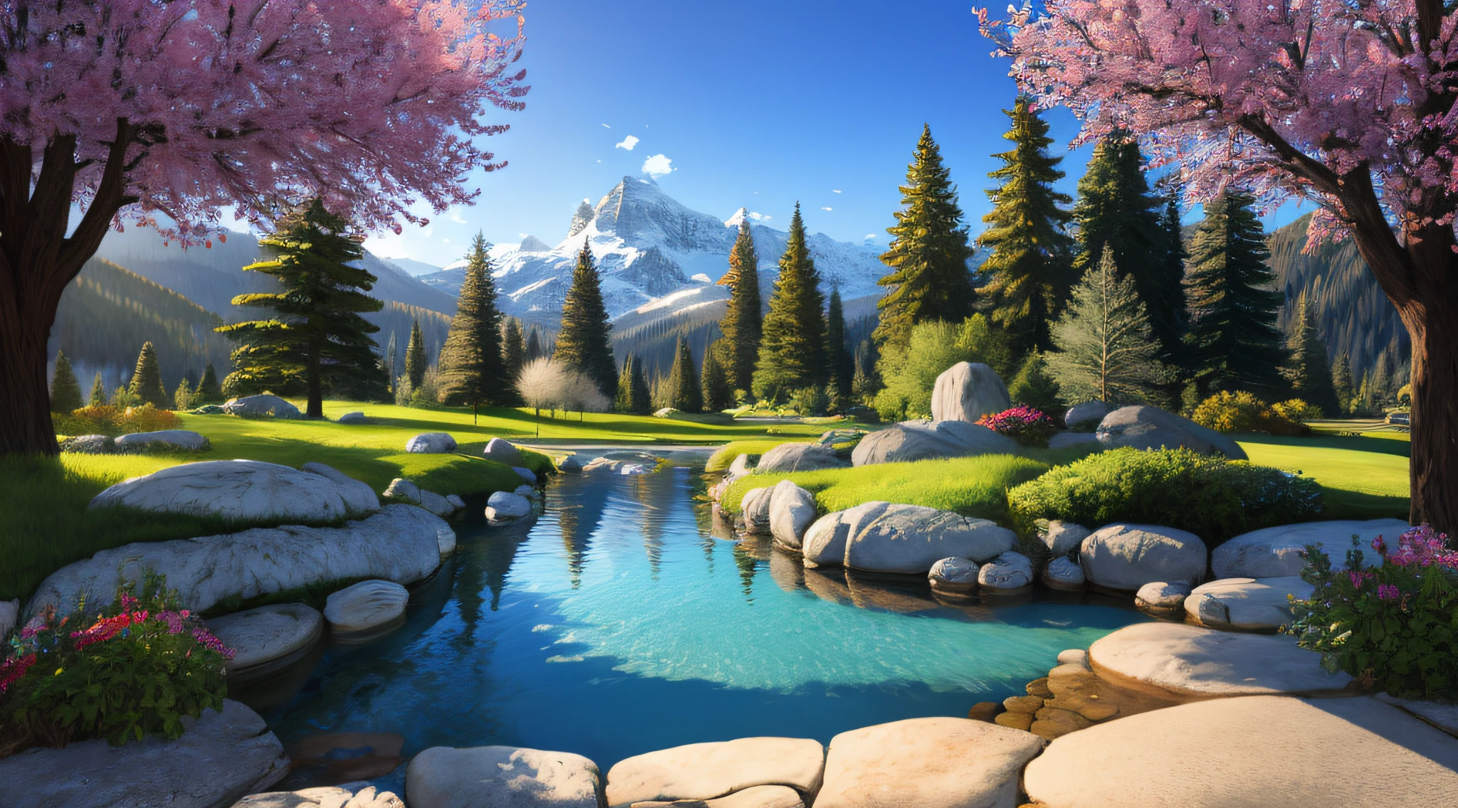 Heart landscape for realistic Valentine's Day