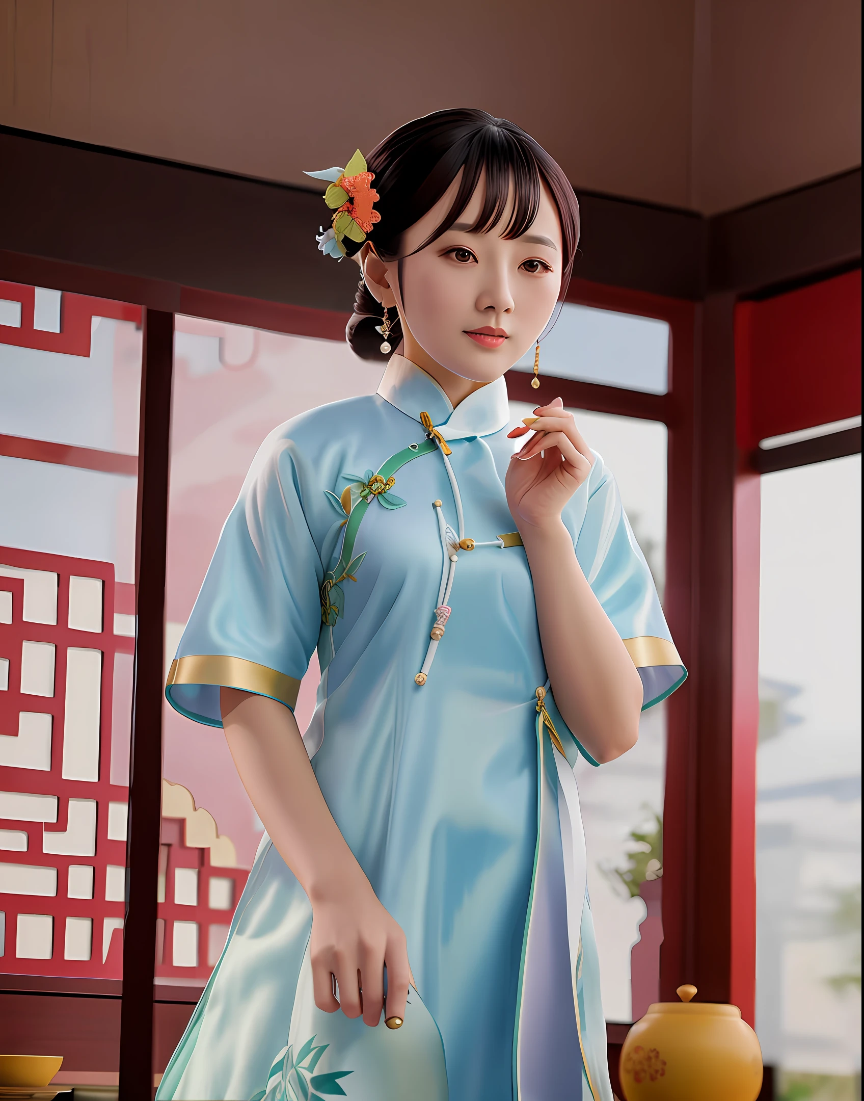 Zhao Lusi cheongsam