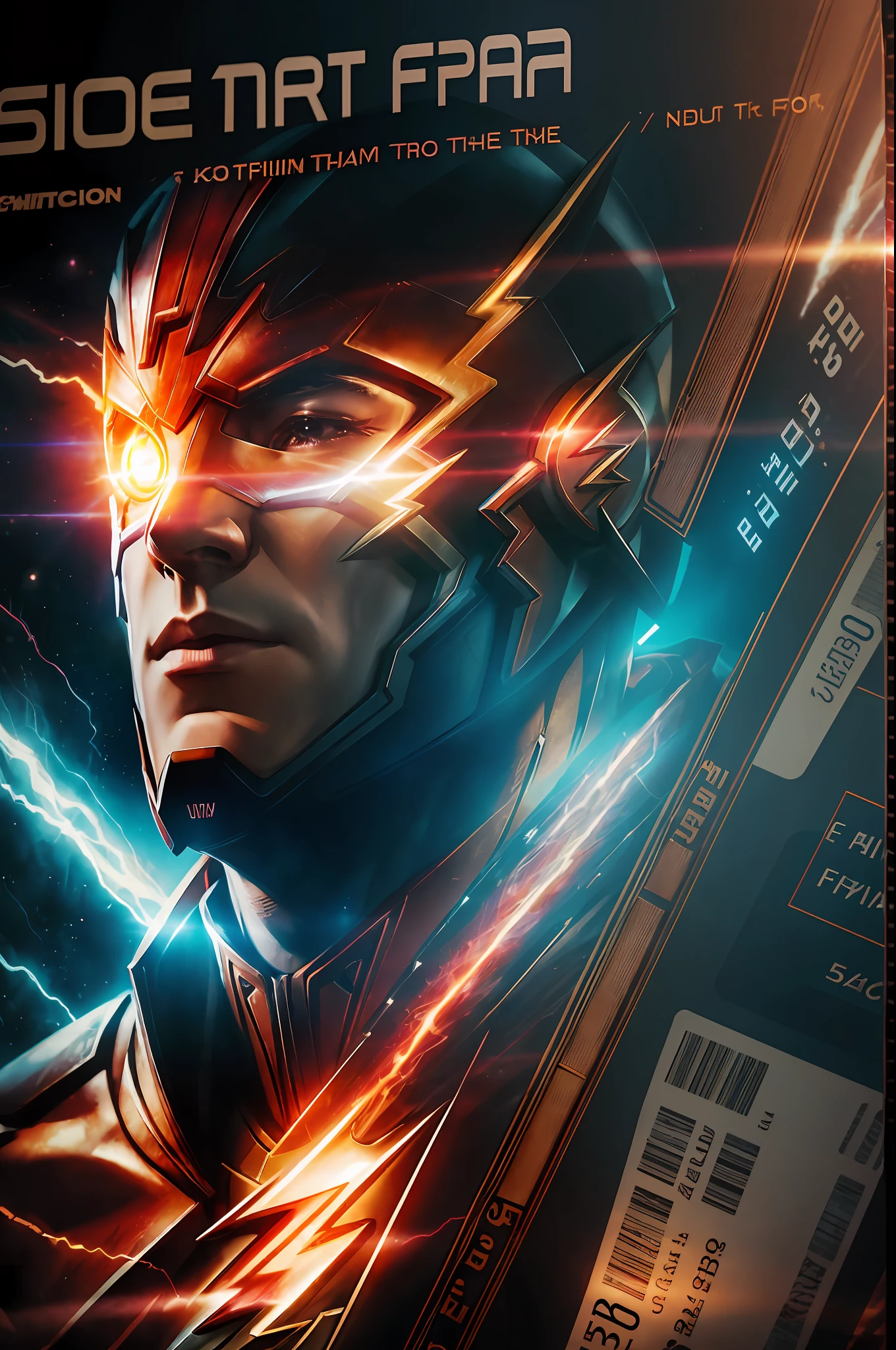 create a cinema ticket for the release of the film: "The Flash", 64k, cinematic, hiperealistic, dark Illuminatiation, Fujifilm TX3, ultra resolution, high definition, detailed, - --auto --s2