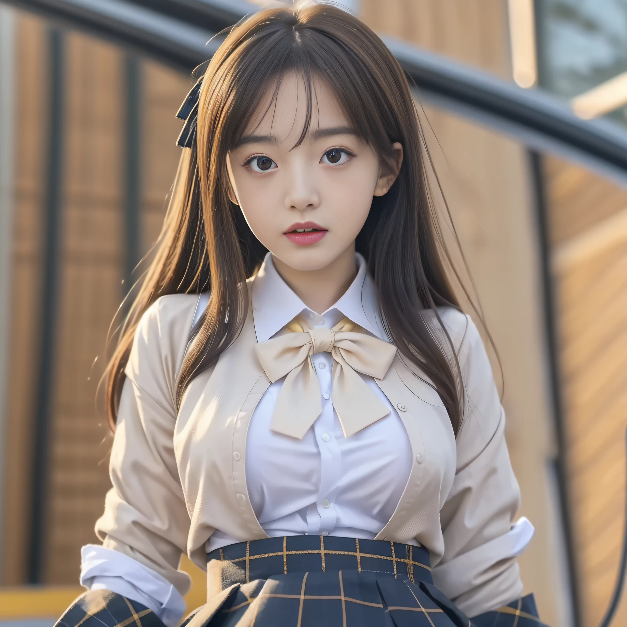 (8K, Best Quality, Masterpiece: 1.2), Realistic, Ultra High Resolution, Intricate Details, 1 Girl, Beautiful Face, JK Suit, White Shirt, Yellow Bow Tie, Yellow Skirt, Plaid Skirt, Pleated Skirt, Upper Body, Standing, Wide Angle Lens, Surreal Schoolgirl, Surreal Schoolgirl, Realistic Anime 3 D Style, Realistic Schoolgirl, Smooth Anime CG Art, 3 D Anime Realistic, Beautiful Anime High School Girls, Sakimichan HDRI, Fantastic school student uniform, realistic anime, realistic young anime girl (8K, best quality, masterpiece: 1.2), realistic, super high resolution, intricate details, 1 girl, beautiful face, JK suit, white shirt, upper body