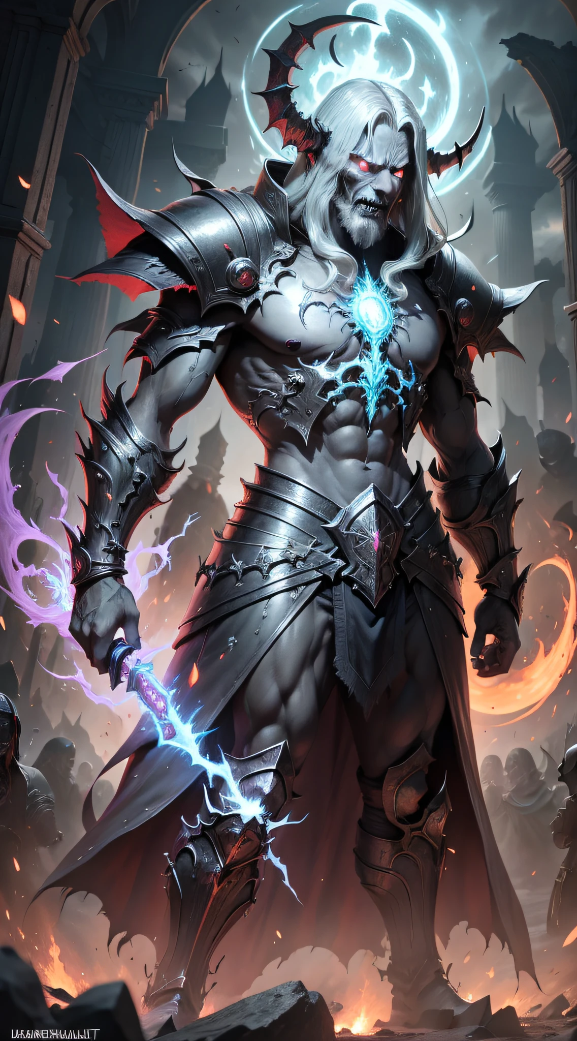 The Soul Eaters, loyal servants of the Necromancer, were abominable creatures created through their dark magic. They fed on the life energy of the victims, sucking their souls and leaving only empty shells. Their presence was a constant threat, spreading terror and desolation wherever they went. The Necromancer's control over these dark creatures was the source of his power, allowing him to extend his influence over the realm of Varnathia., hardened face, anger vein, high detail, Conceptual art, Ultra-Wide Angle, Hasselblad, UHD, masterpiece, high quality, anatomically correct, best quality, 1080P, 8k