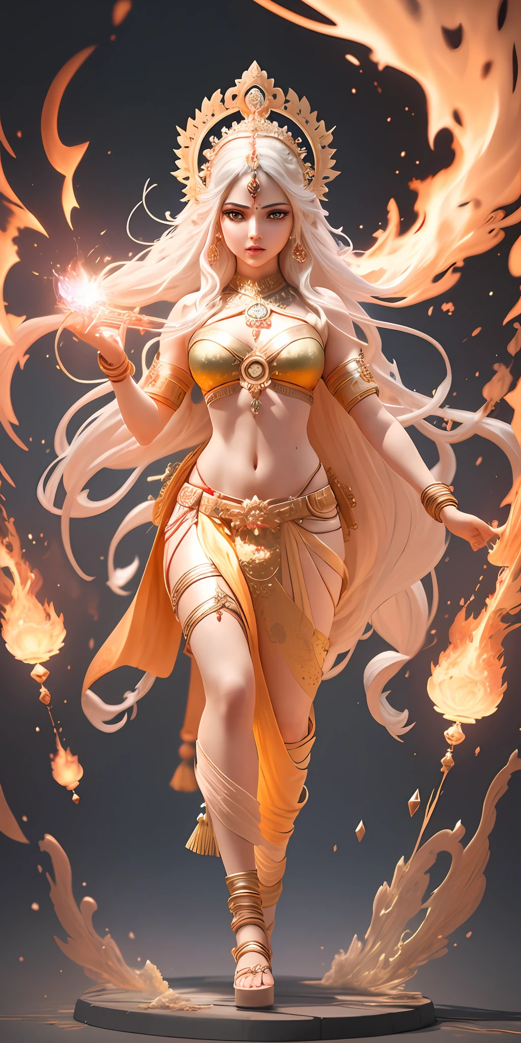 The artwork should have photo-realistic, ultra-realistic, hyper-realistic, ethereal random color Power Rage, 3d anime style vector, 3d full shot, standing pose, abstract alcohol ink, cosmic, outer space, and fire colors Artwork styles, highly detailed, Lord Krishna Wearing intricate long hindu traditional Dhoti, highly detailed symmetric beautiful hazel eyes, highly detailed gorgeous face, dynamic pose, ethereal, mystical, Celestial beautiful Surrounding Goddess Parvati Angry in Rage Electricity Fire in the Whole Universe in style of artists like Russ Mills, Darek Zabrocki, Ivan laliashvili, Jean-Baptiste Monge. Ink Dropped in water, splatter drippings, paper texture, pulp Manga, and perfect shading, with dramatic lighting. The artwork should be centered, stylized, and elaborate. rendered in 8K resolution for high-quality detail, artstation, concept art, smooth, sharp focus, illustration, highly detailed, soft natural volumetric cinematic perfect light, intricate artwork masterpiece