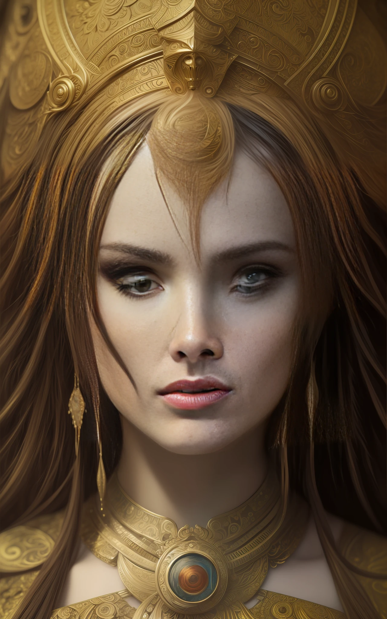 Waist high Portrait of an exotic beautiful caucasian woman wearing trendy clothing at a beach, perfect detailed face, detailed symmetric hazel eyes with circular iris, realistic, stunning realistic photograph, 3d render, octane render, intricately detailed, cinematic, trending on artstation, Isometric, Centered hipereallistic cover photo, awesome full color, hand drawn, dark, gritty, mucha, klimt, erte 12k, high definition, cinematic, neoprene, behance contest winner, portrait featured on unsplash, stylized digital art, smooth, ultra high definition, 8k, unreal engine 5, ultra sharp focus, intricate artwork masterpiece, ominous, epic, TanvirTamim, trending on artstation, by artgerm, h. r. giger and beksinski, highly detailed, vibrant
