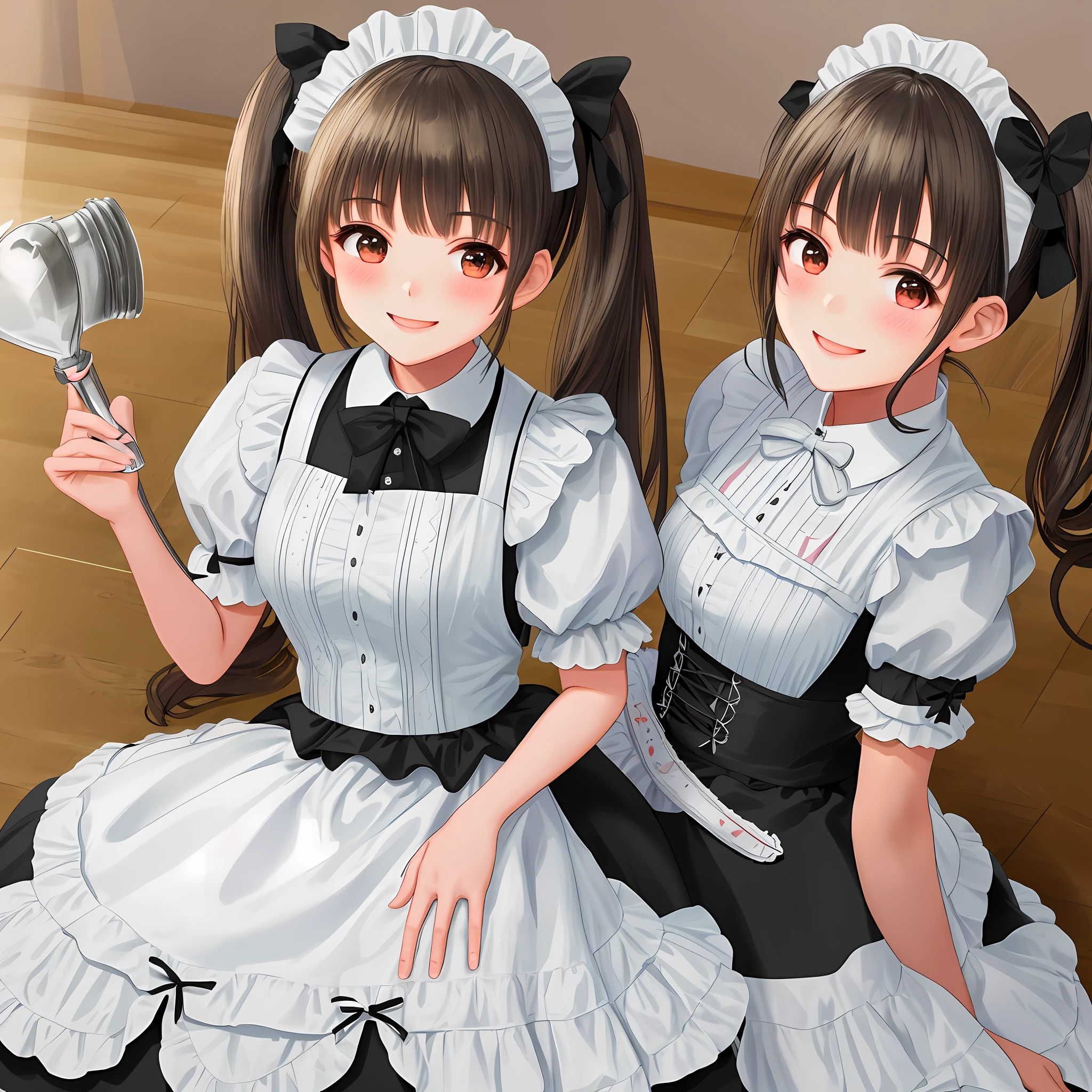 1 Girl Maid Twin Tails Top Quality Ultra High Definition Smile Masterpiece