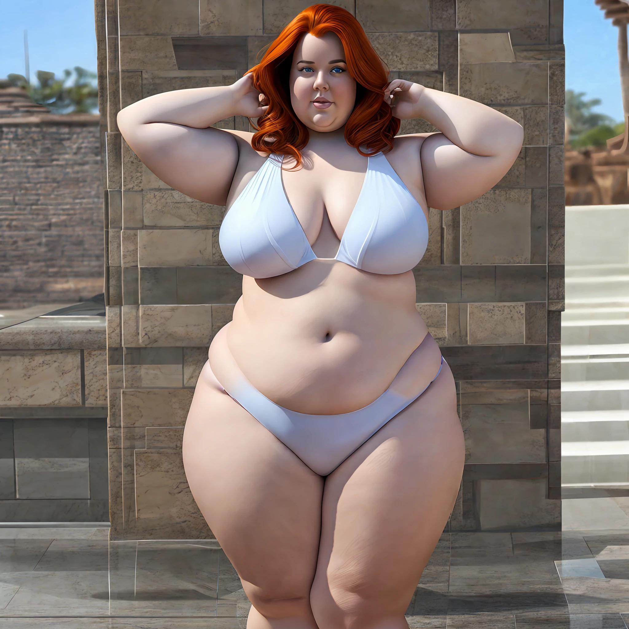 Redhead, obese, very fat, 250 kilos, transparent bikini, ultra realistic, photo quality, European, mega realistic photo, , ugly woman, horrible, fat, 600 kilos --auto --s2