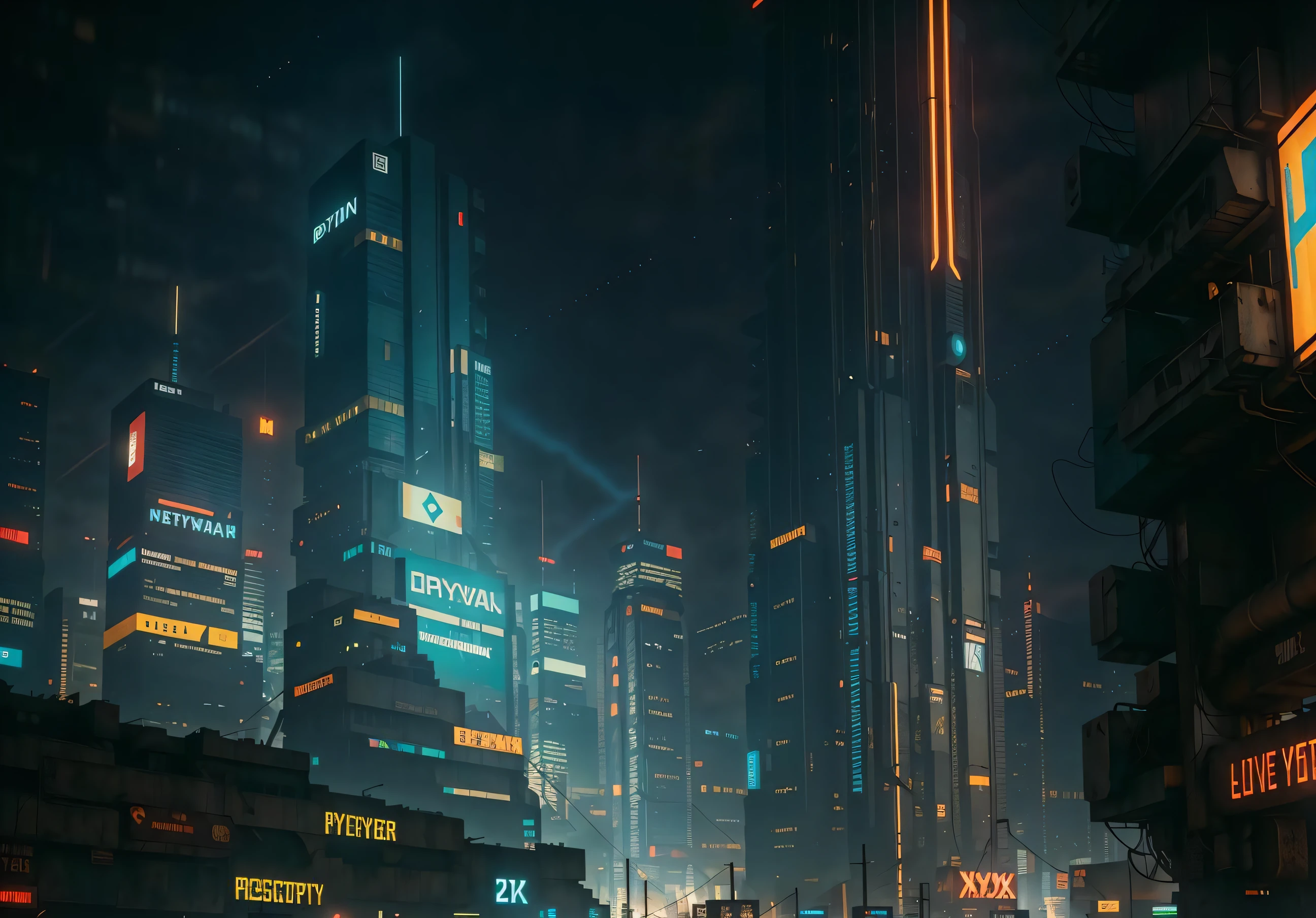 Dystopian, (bldrnrst:1.1), RAW, film-like, masterpiece, cinematic lighting, (landscape), photo of a (sprawling [technologically advanced|Decaying] cyberpunk city), (cityscape:1.2), complex, evokes feelings of despair, (by Andrzej Dybowski), RTX, cyberpunk art, (Kodak VISION3 500T color negative 35mm film), film scan, (film grain), 8k