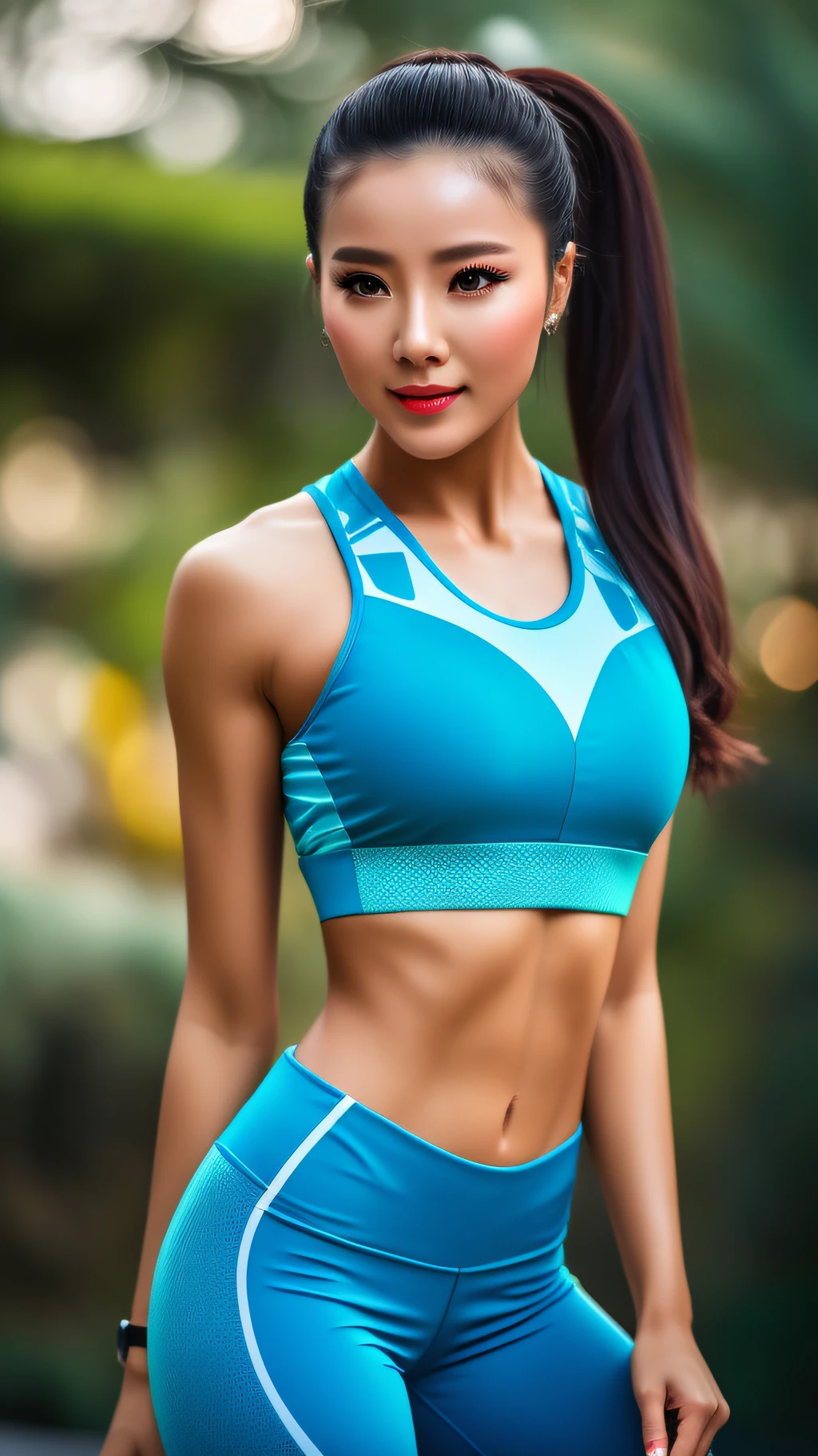 fitness outfit fitness beauty fitness suit sexy temperament beauty high resolution, 4k, 8k, bokeh, chinese beauty