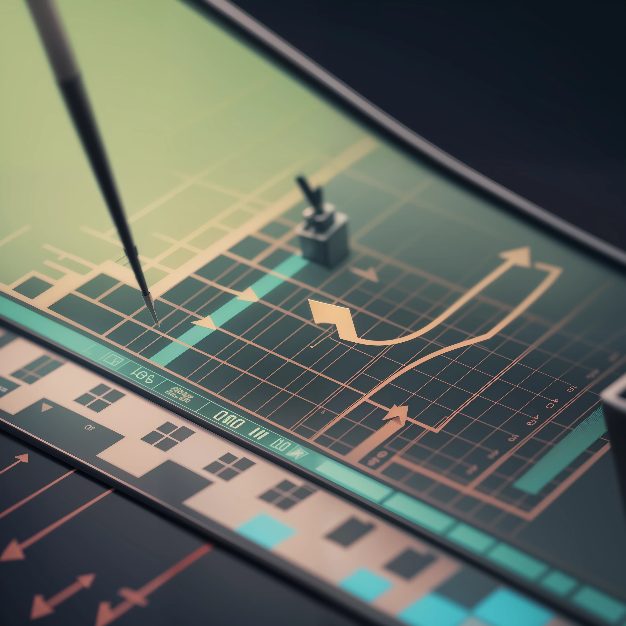 a chart with arrows and arrows on it, high quality stock image, near average photo, range, the source of future growth, advanced technology, medium shot near, up, photography, high quality digital art, against dark background, success, high quality product image", high resolution digital art, high quality digital art, high-quality digital art, background focus